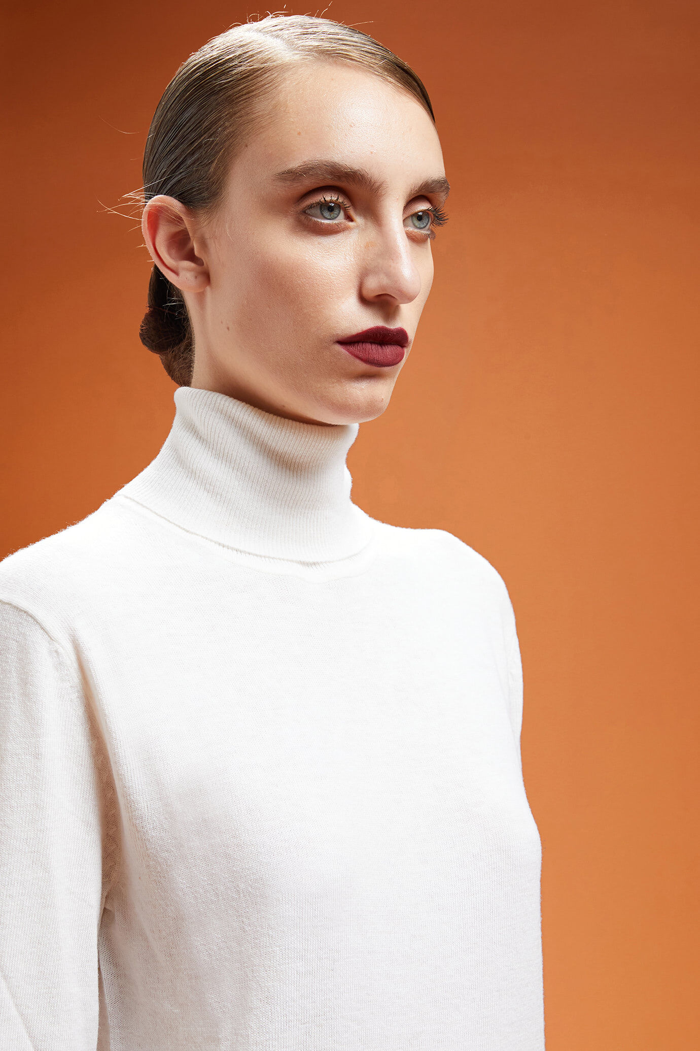 Maglia donna collo alto misto lana a cachemire regular fit image number 3