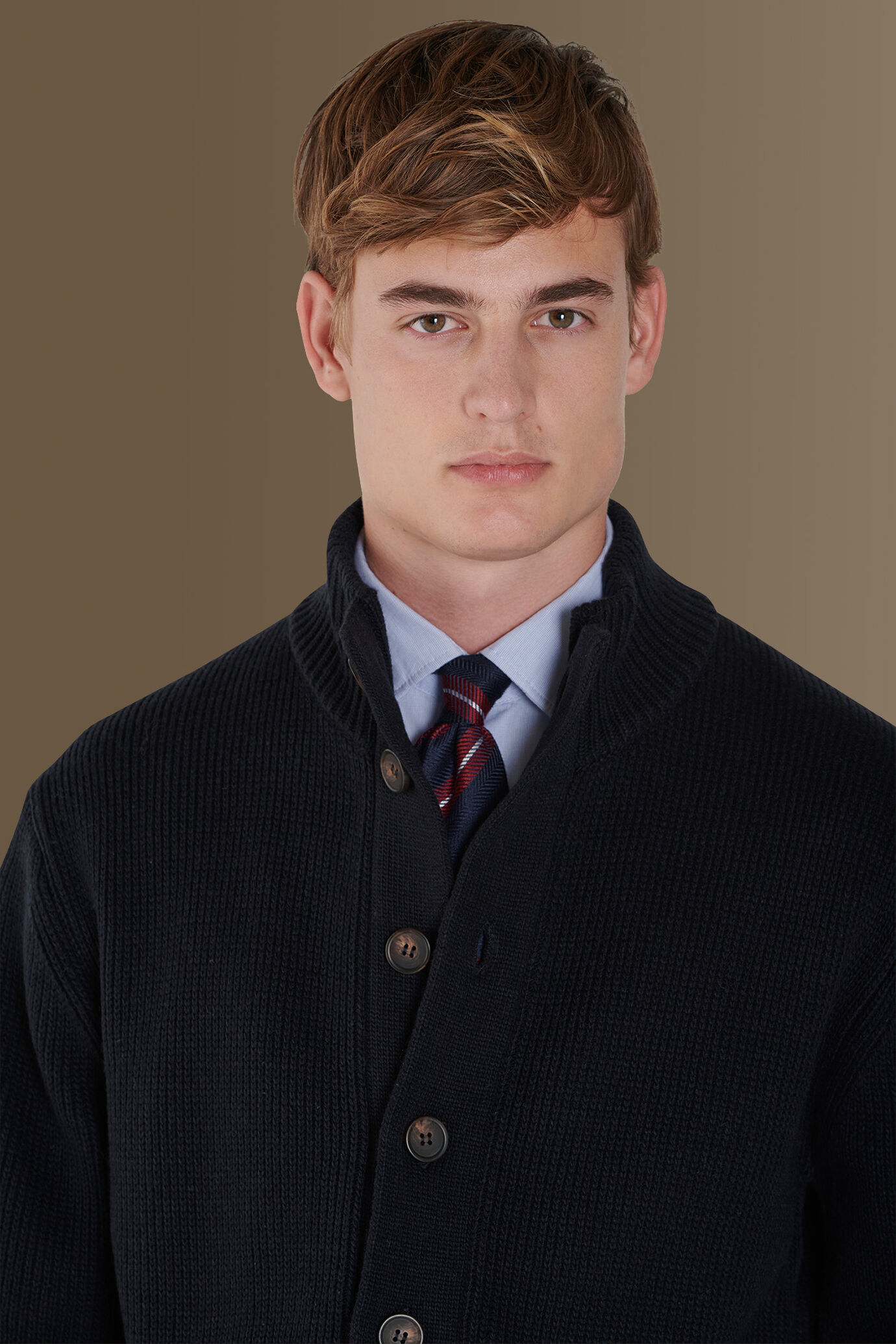 Cardigan with high collar image number 1