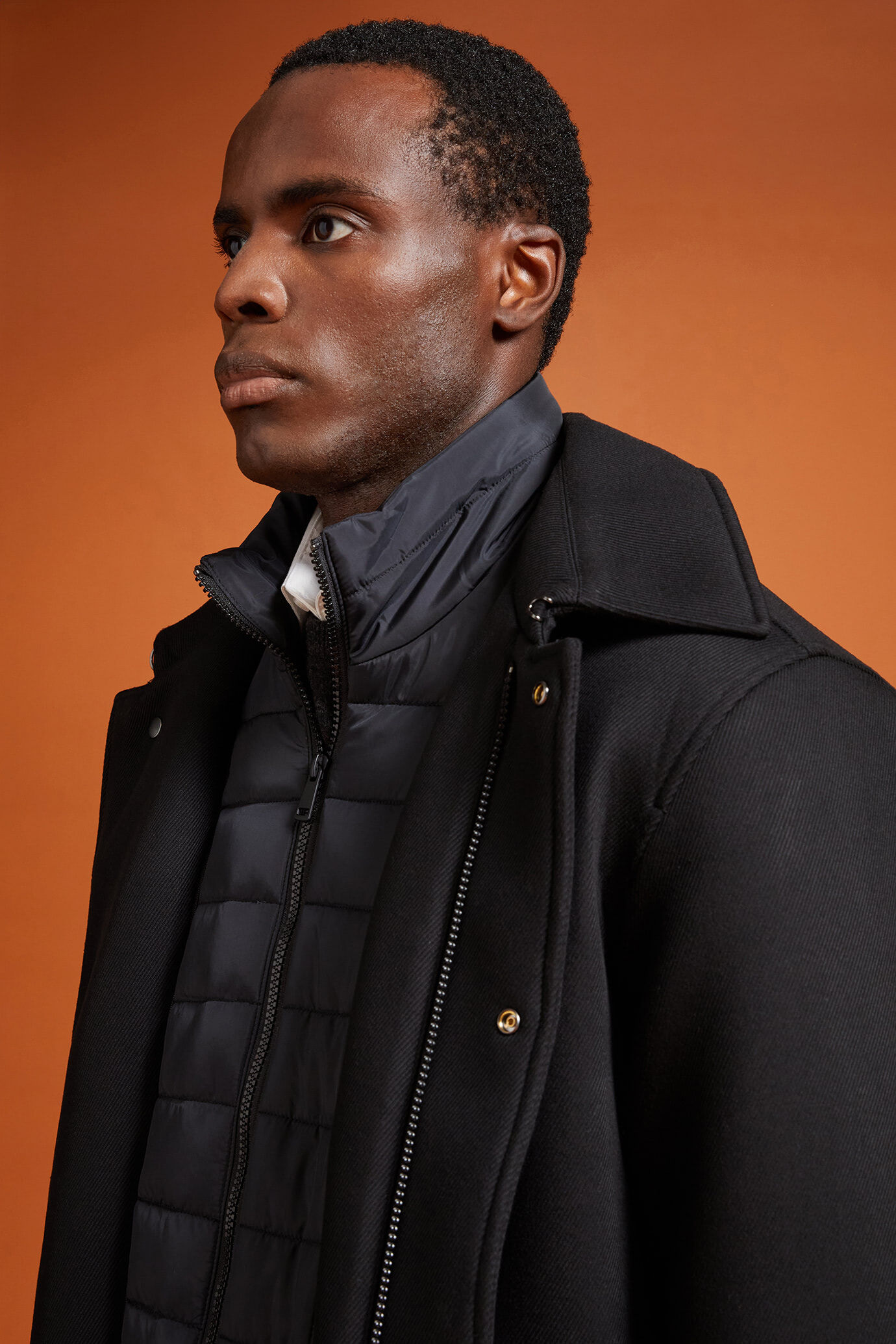 Cappotto uomo imbottito con pettorina removibile regular fit image number 3