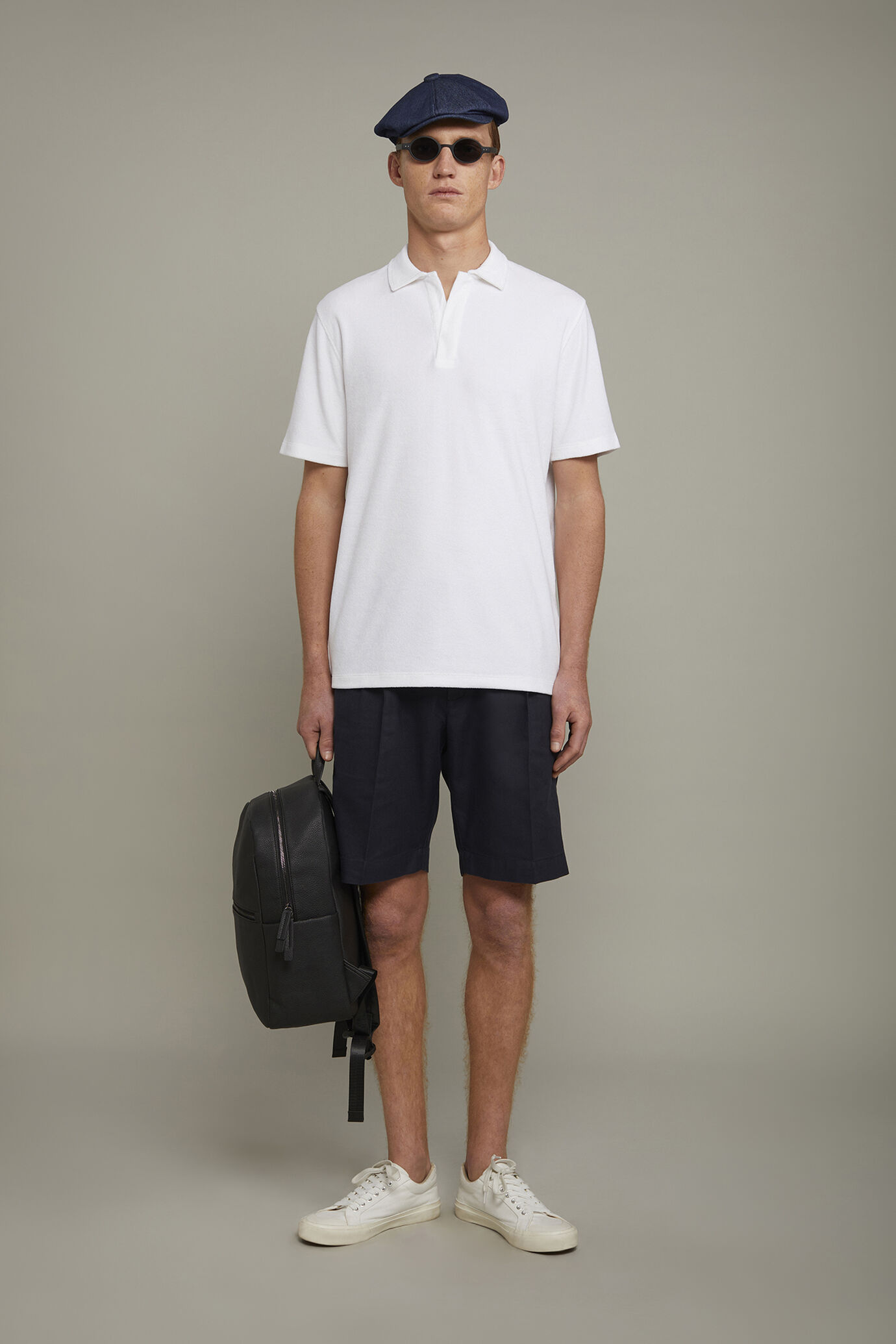 Polo uomo manica corta con collo derby tessuto in spugna regular fit image number 0
