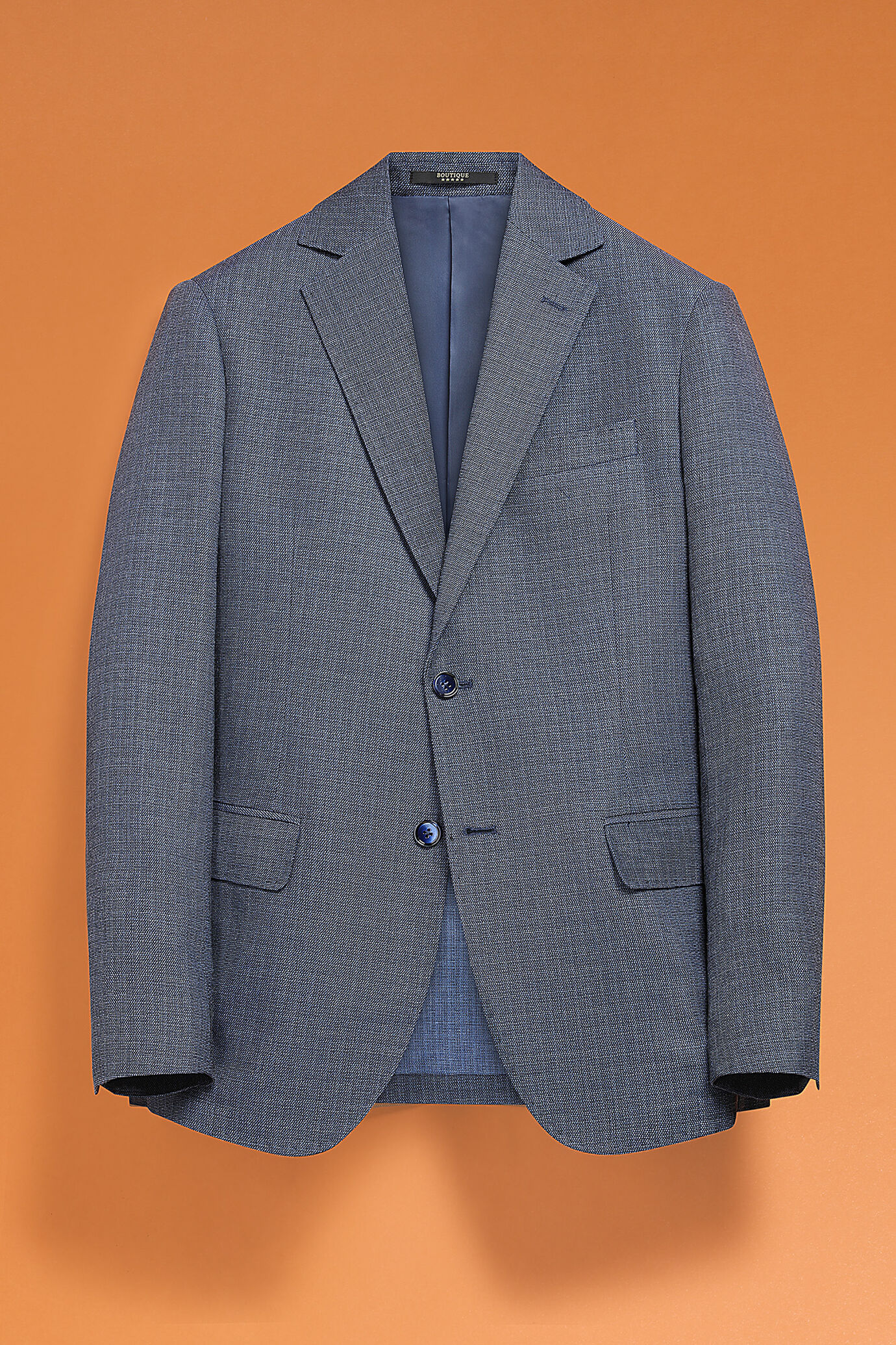 Giacca monopetto in tela con taschino image number 0