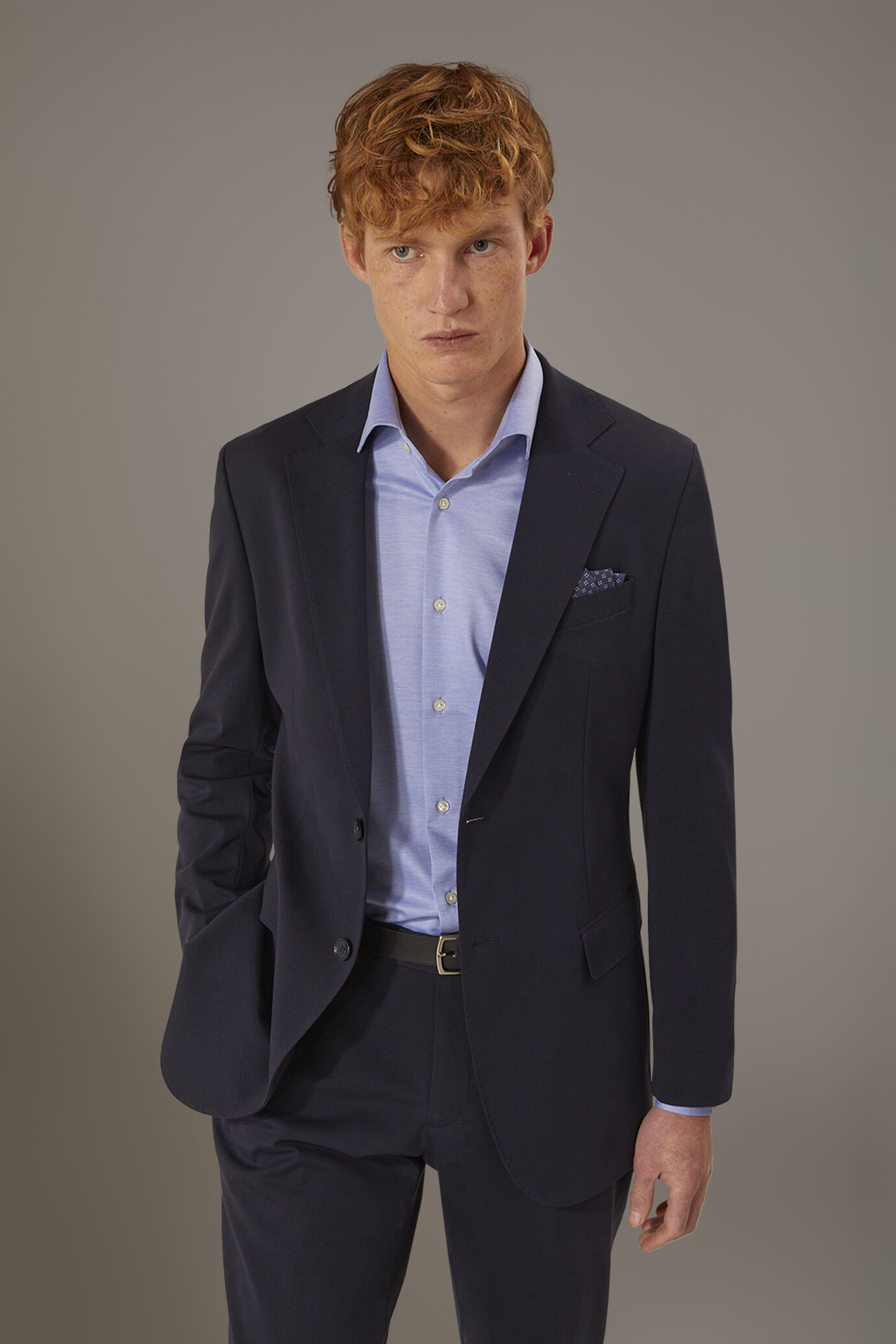 Single breasted jersey jacket with flap pocket image number 1