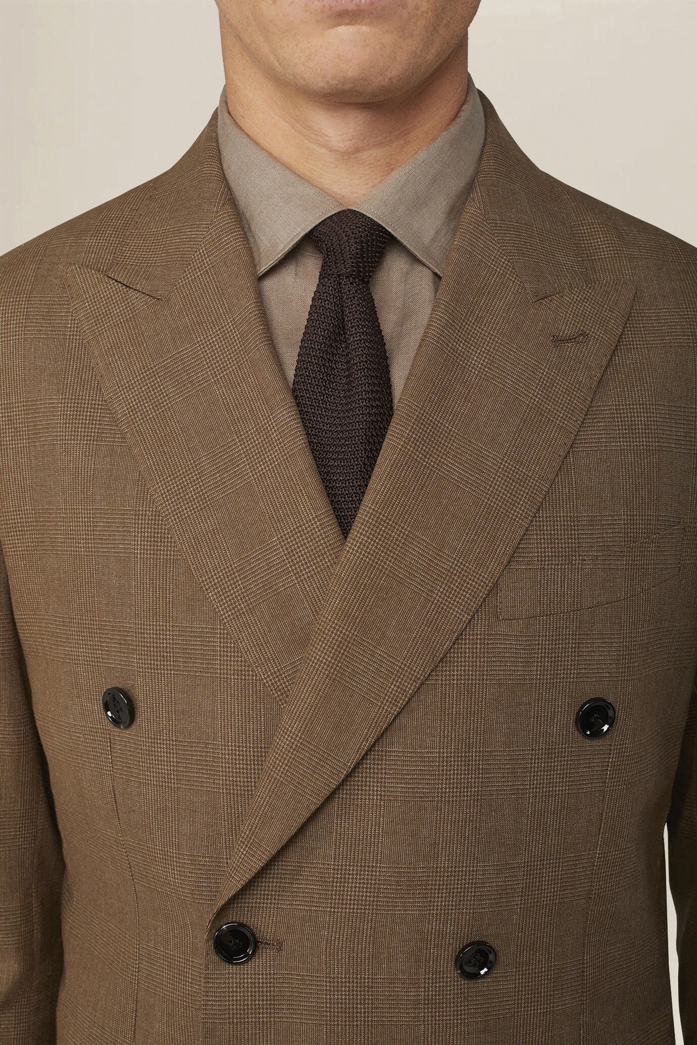 Giacca uomo doppiopetto sfoderata in principe di Galles regular fit image number 2