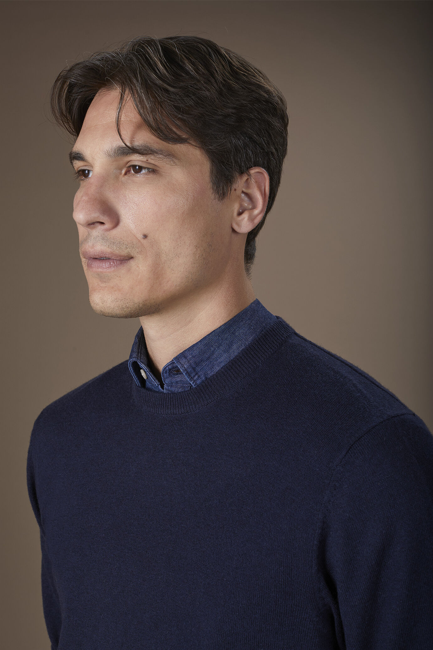 Maglia uomo girocollo lana e cotone regular fit image number 2