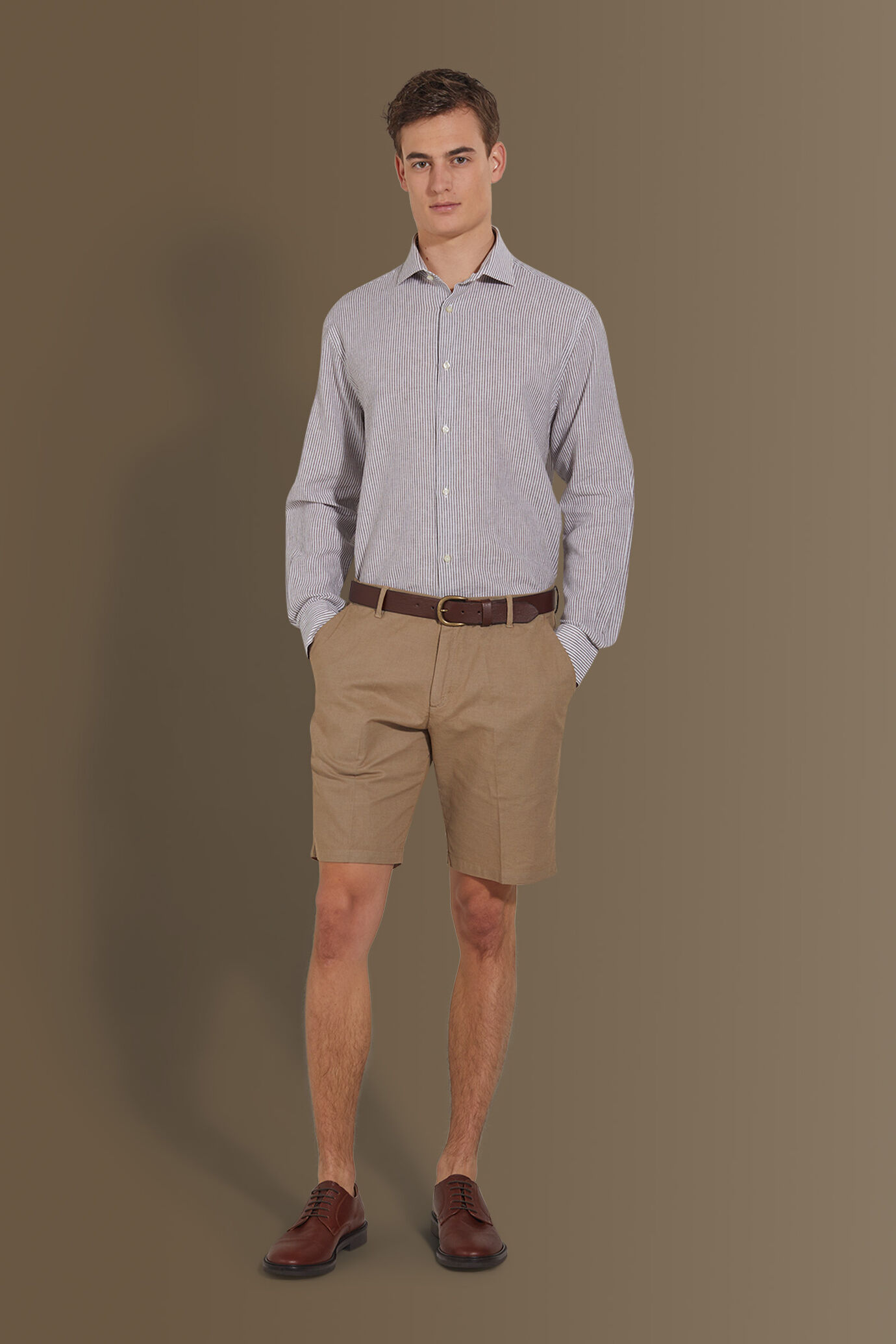 Bermuda lino e cotone uomo image number 0