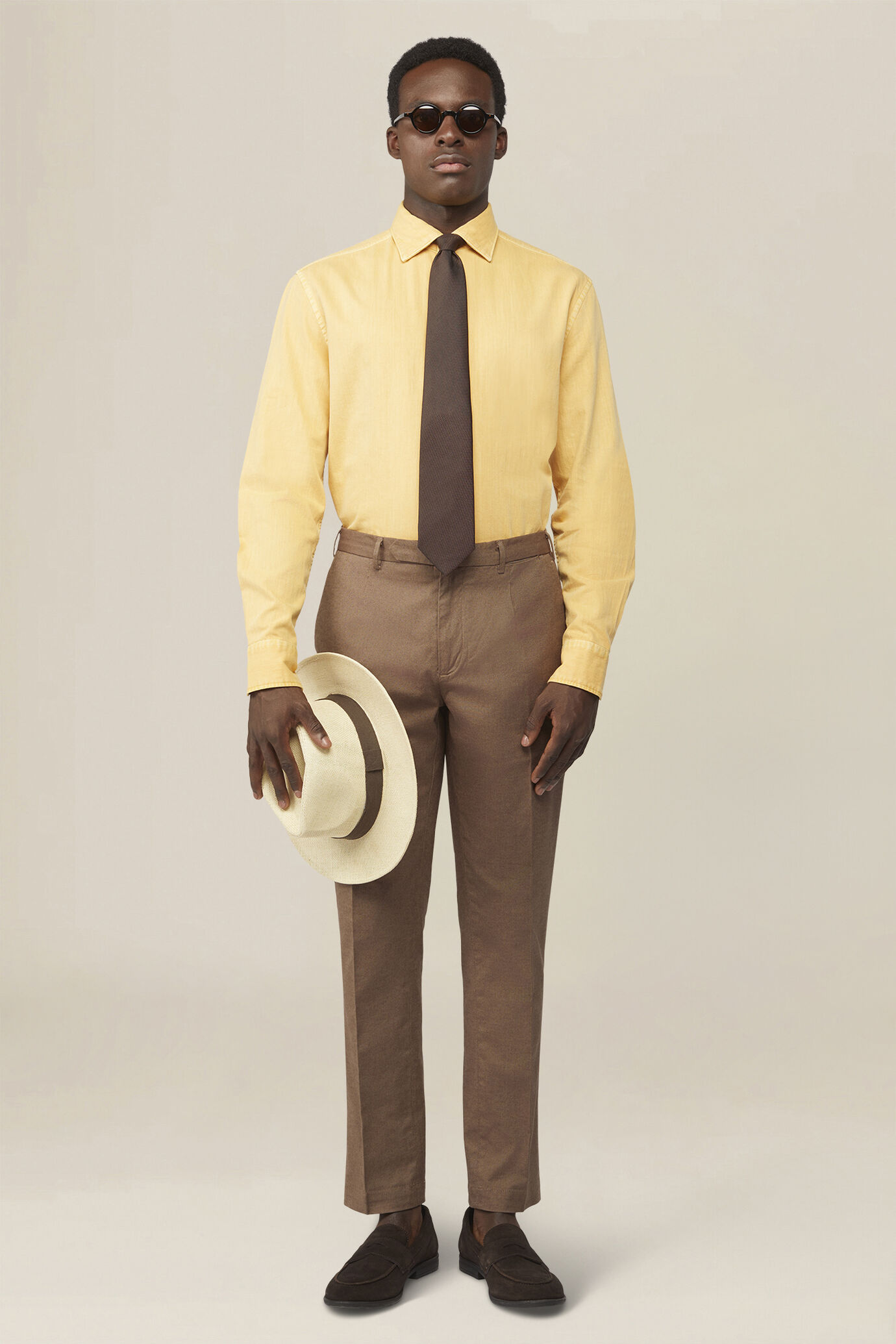 Men's shirt in 100% cotton chambray fabric