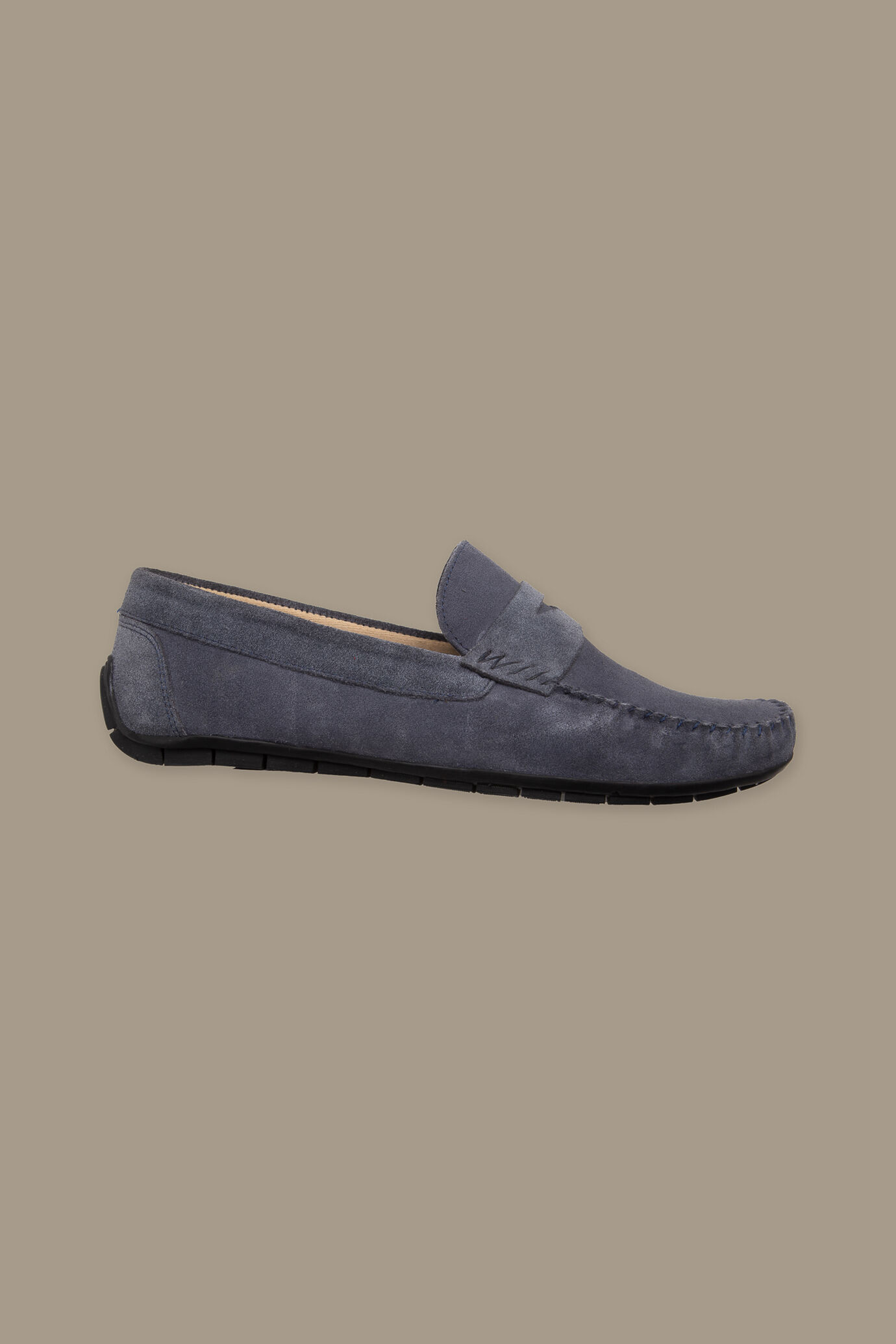 Mocassino uomo impunturato 100% pelle scamosciata image number 1
