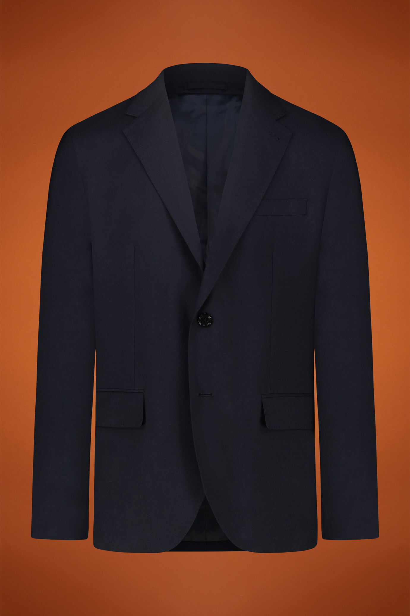 Abito uomo monopetto in twill regular fit image number 0