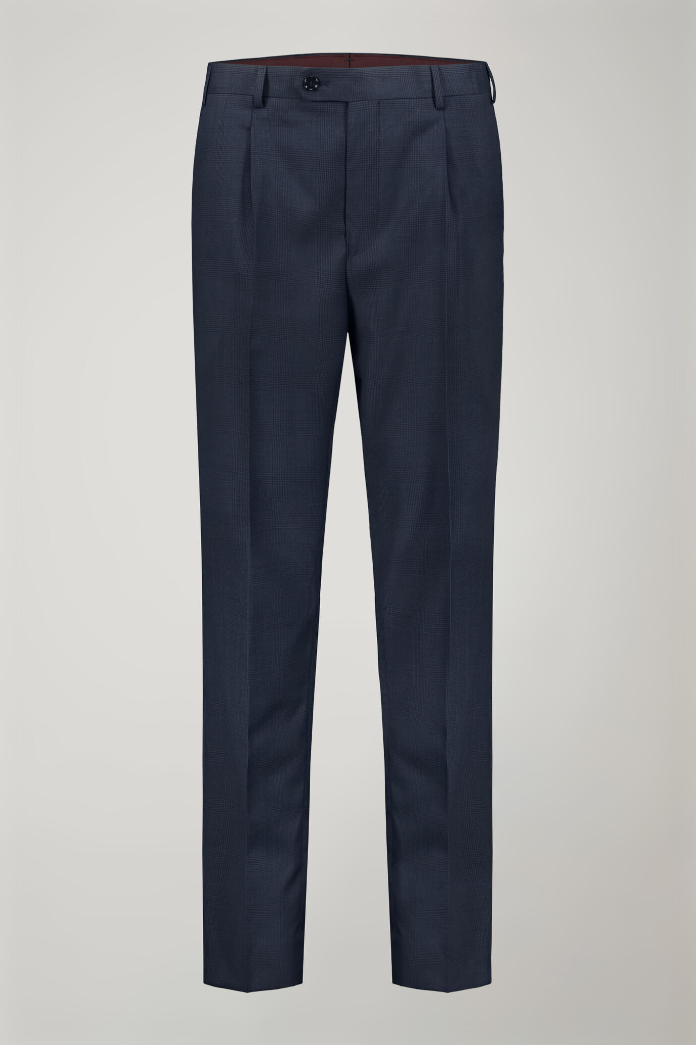 Men's single-breasted Wool Blend suit glen plaid  pattern regular fit image number 6