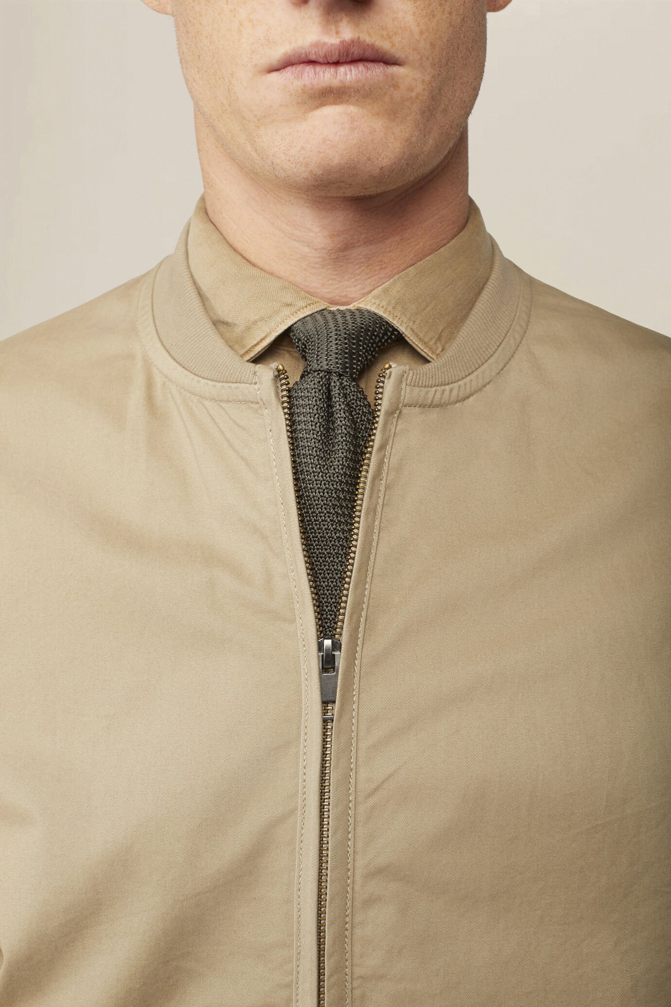 Giubbino gilet in 100% cotone twill con in zip image number 2