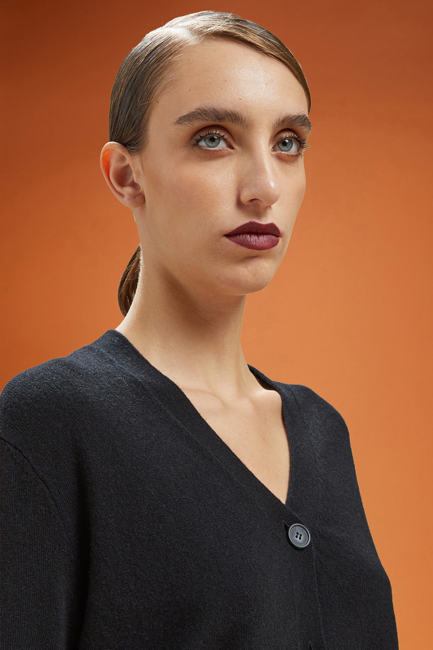 Cardigan à col rond pour femme, 100% cachemire, coupe classique image number 2