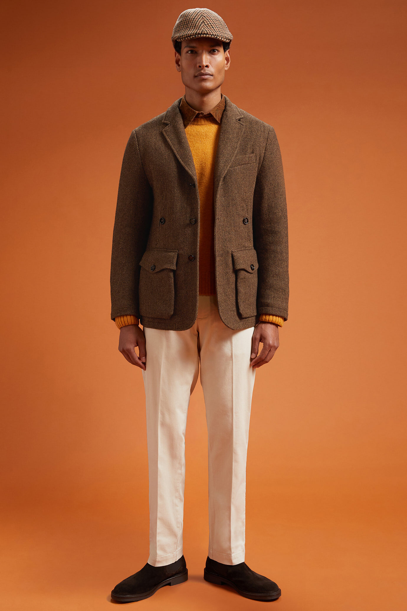 Giacca sportiva uomo in tessuto spinato Wool Blend con disegno a scacchi regular fit image number 1