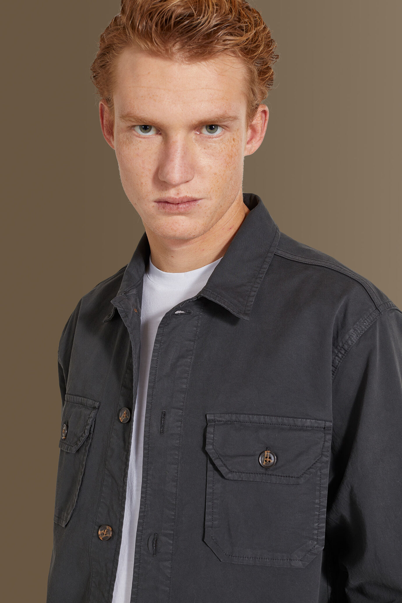 Chambray overshirt french collar image number 2