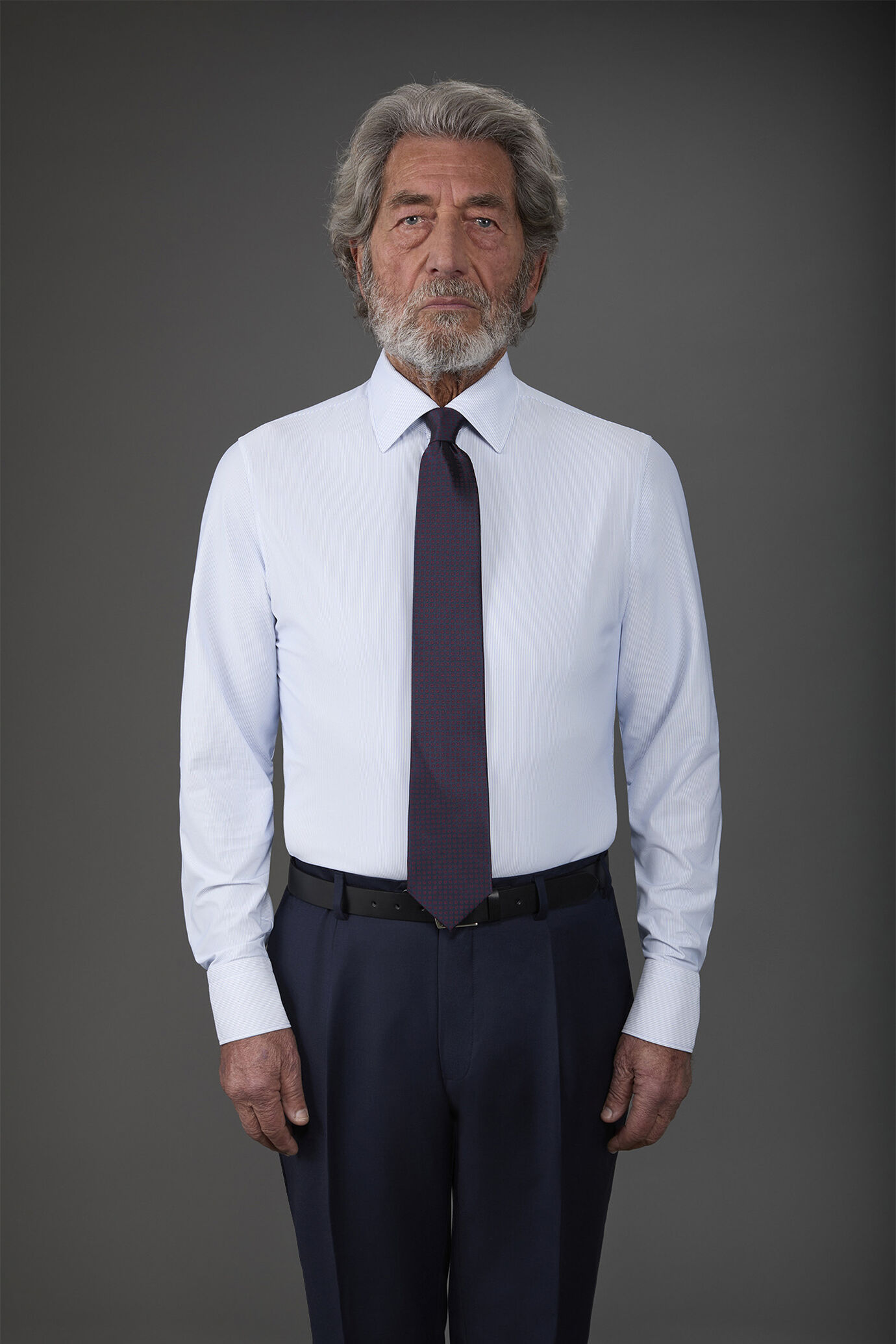 Camicia uomo collo classico tessuto in nylon elasticizzato costruzione twill