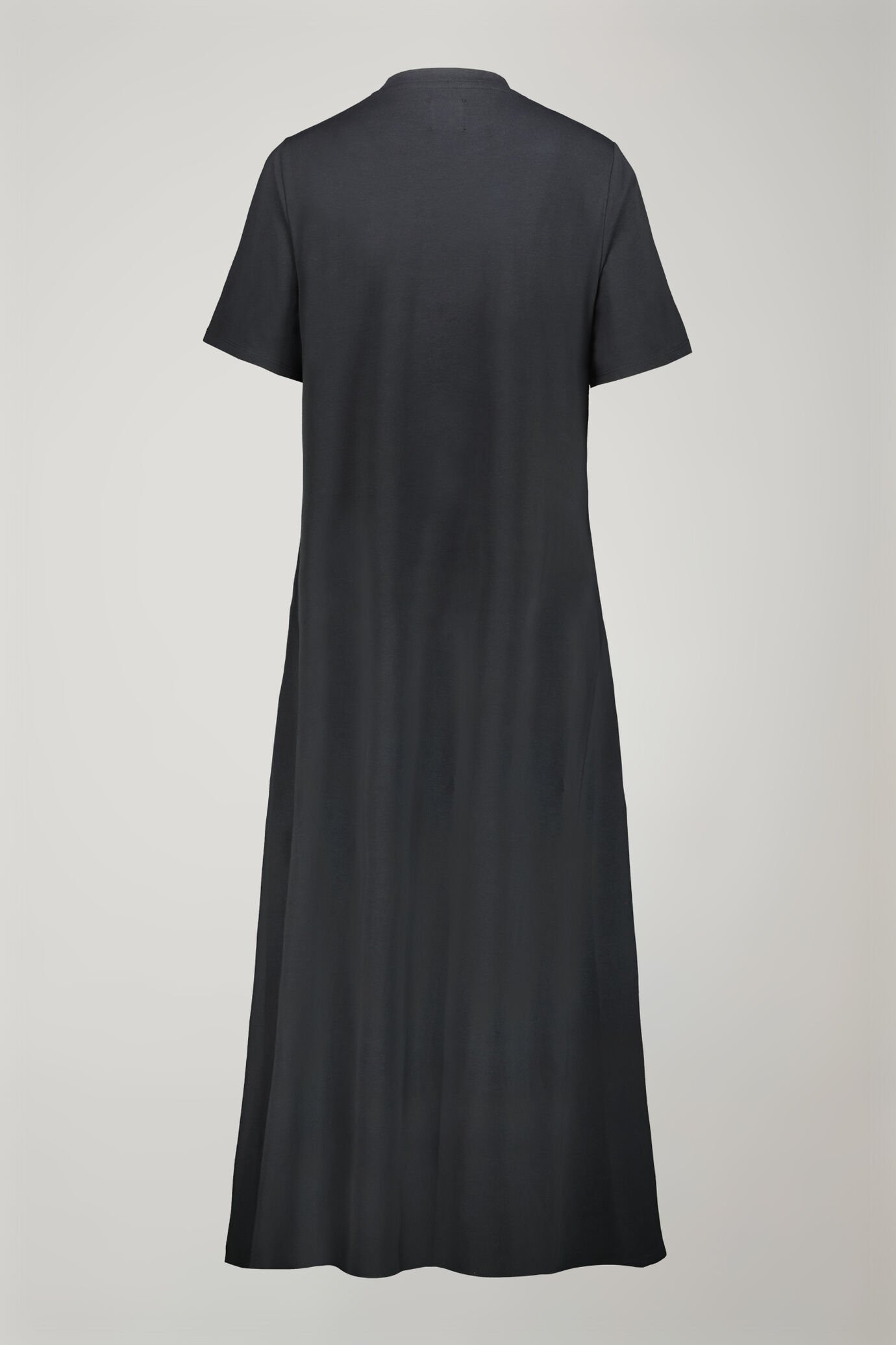 Midikleid mit Rundhalsausschnitt und kurzen Ärmeln aus Stretch-Baumwolljersey in normaler Passform image number 5