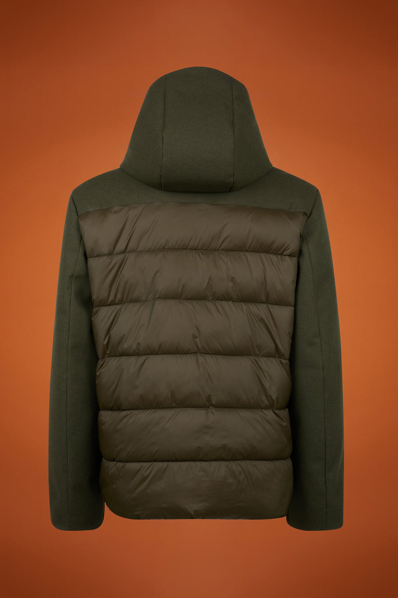Men's padded jacket in technical fabric with an adjustable oversized hood image number 5