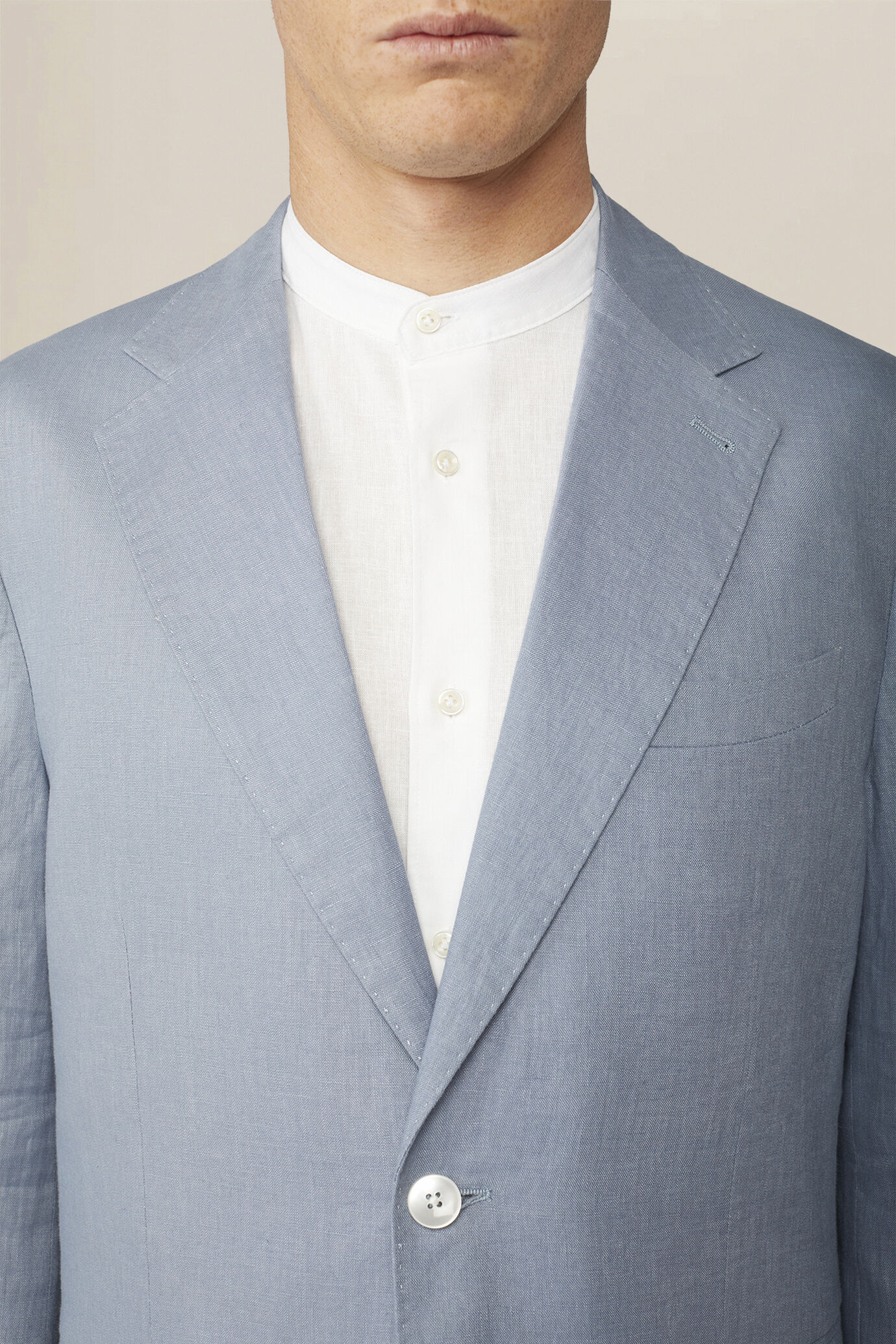 Abito uomo monopetto 100% lino regular fit image number 2