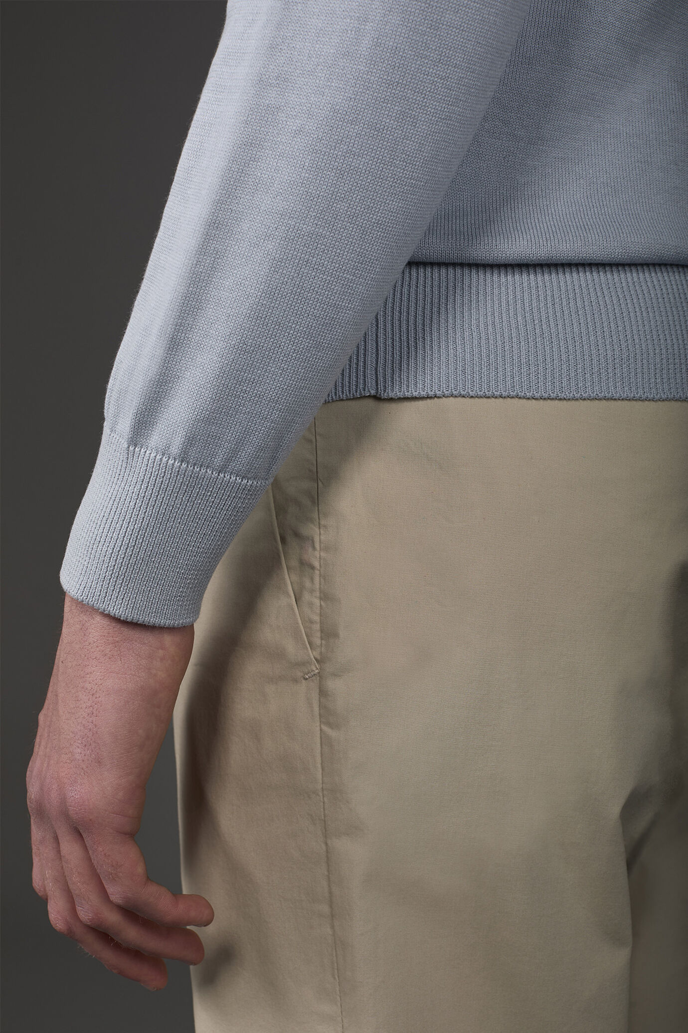 Herren-Pullover mit Rundhalsausschnitt aus 100 % bio-gewaschener Baumwolle image number 3
