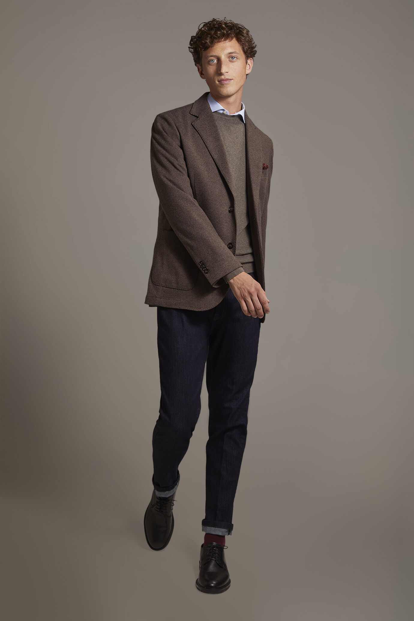 Single-breasted jersey jacket with patch pockets image number 1