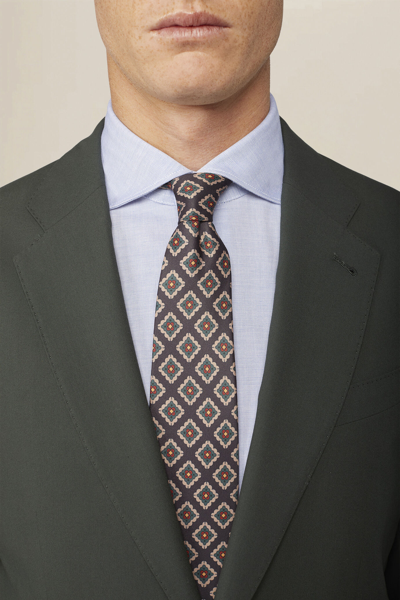 Cravatta uomo con stampa romboidale image number 0