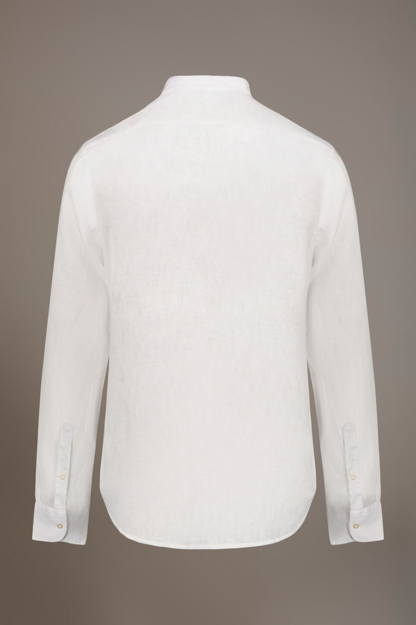 Camicia casual collo coreana comfort fit 100% lino image number 4