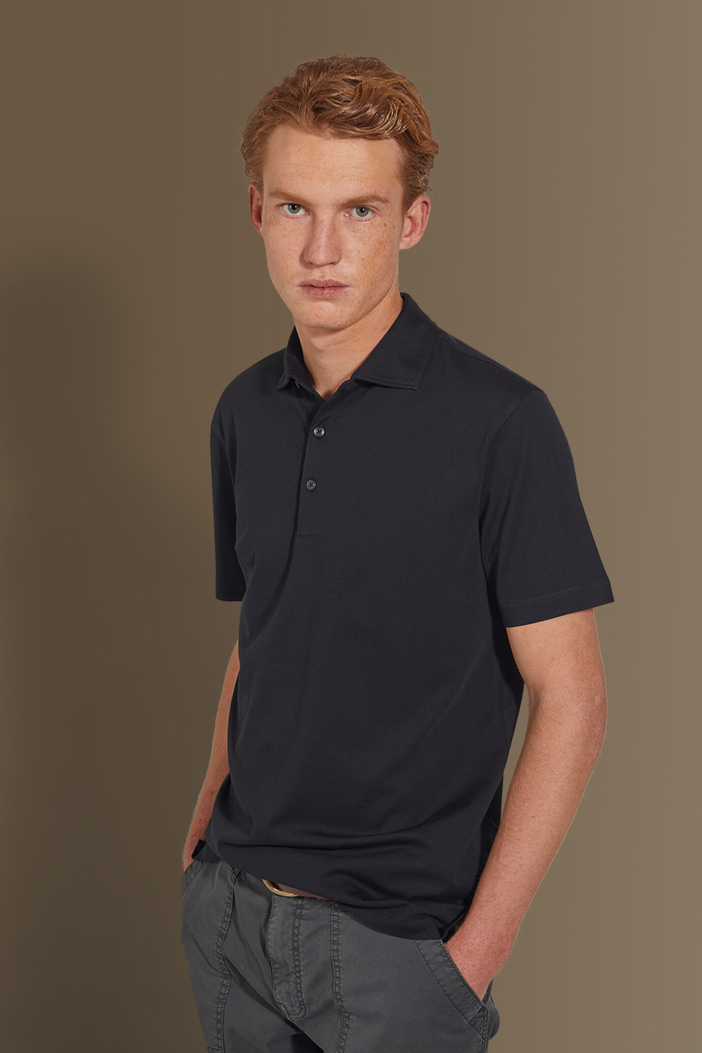 Polo manica corta uomo 100% cotone supima image number 0