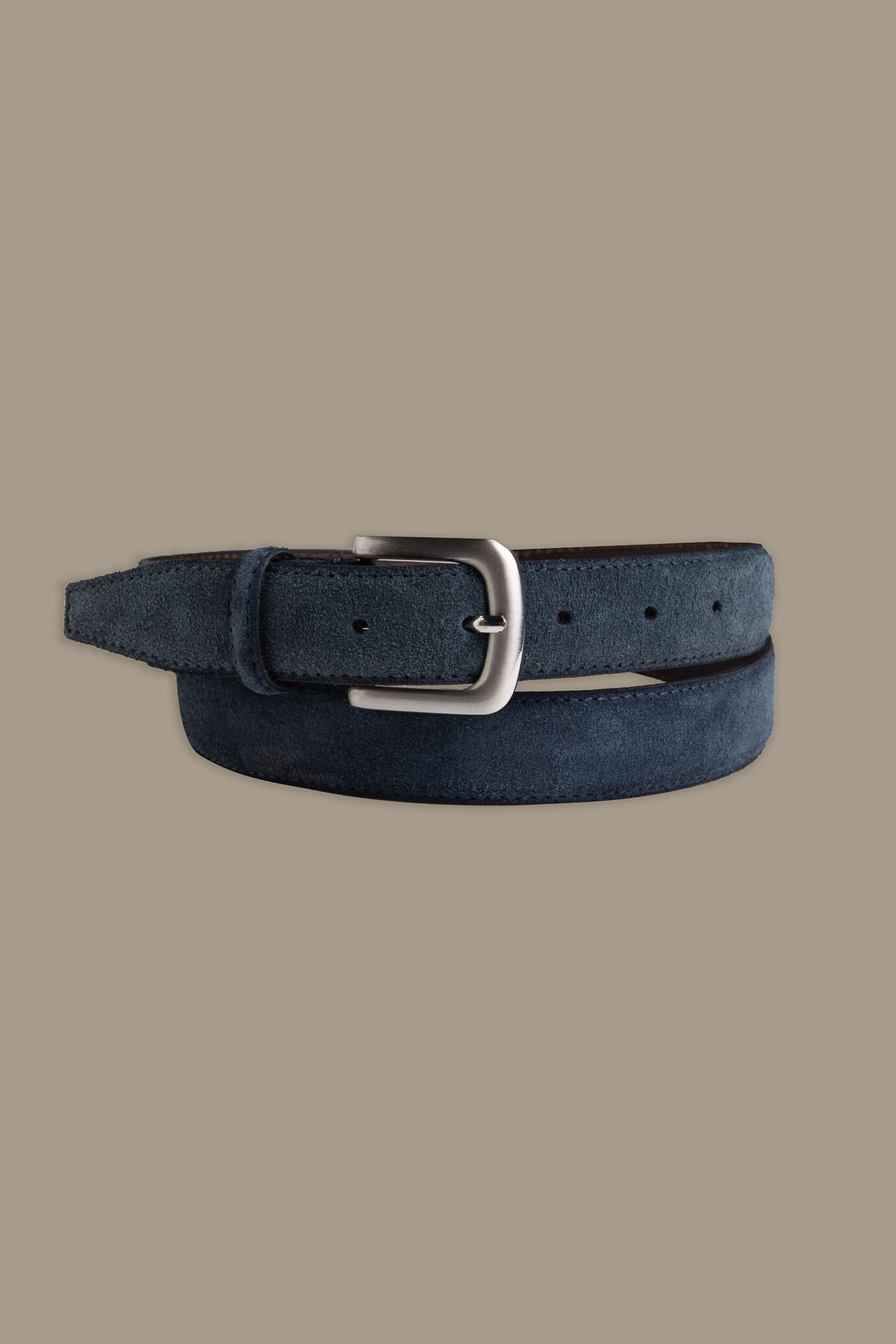 Cintura uomo scamosciata blue 100% pelle Made in Italy image number 0