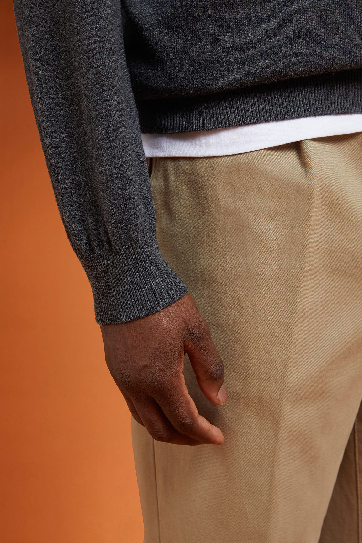 Men's regular fit turtleneck jumper in wool and cotton image number 2