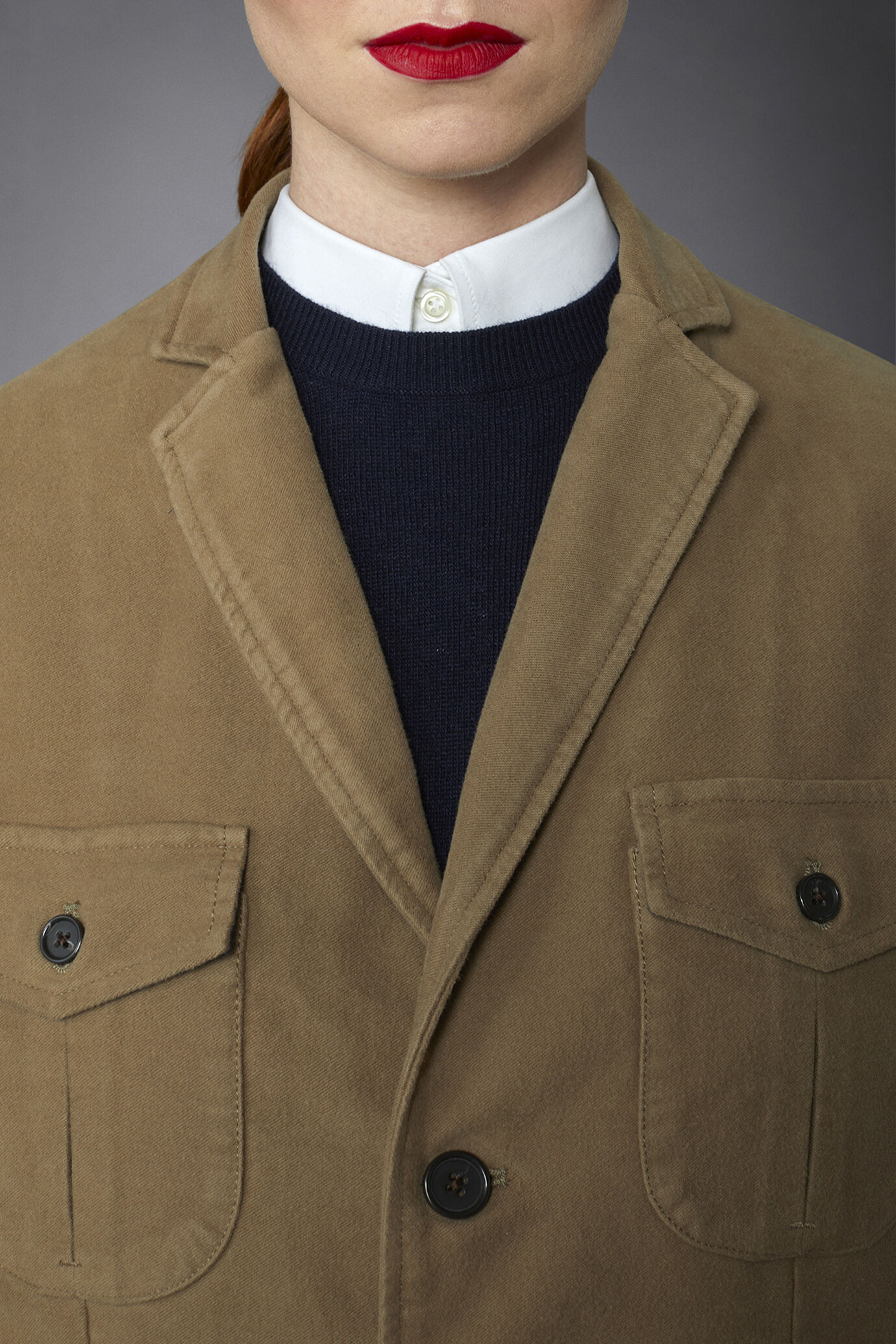Geschlechtslose Field jacket aus einfarbigem Moleskin in normaler Passform image number 7
