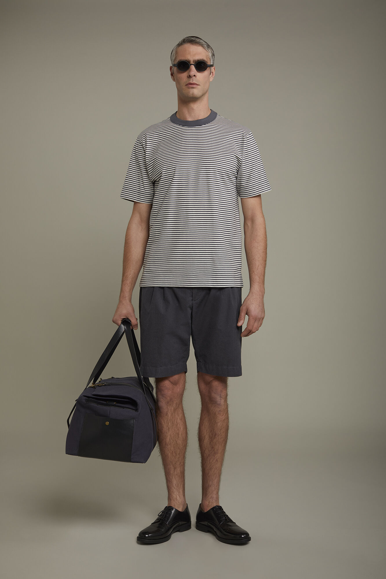 T-shirt uomo girocollo 100% cotone fantasia a righe regular fit