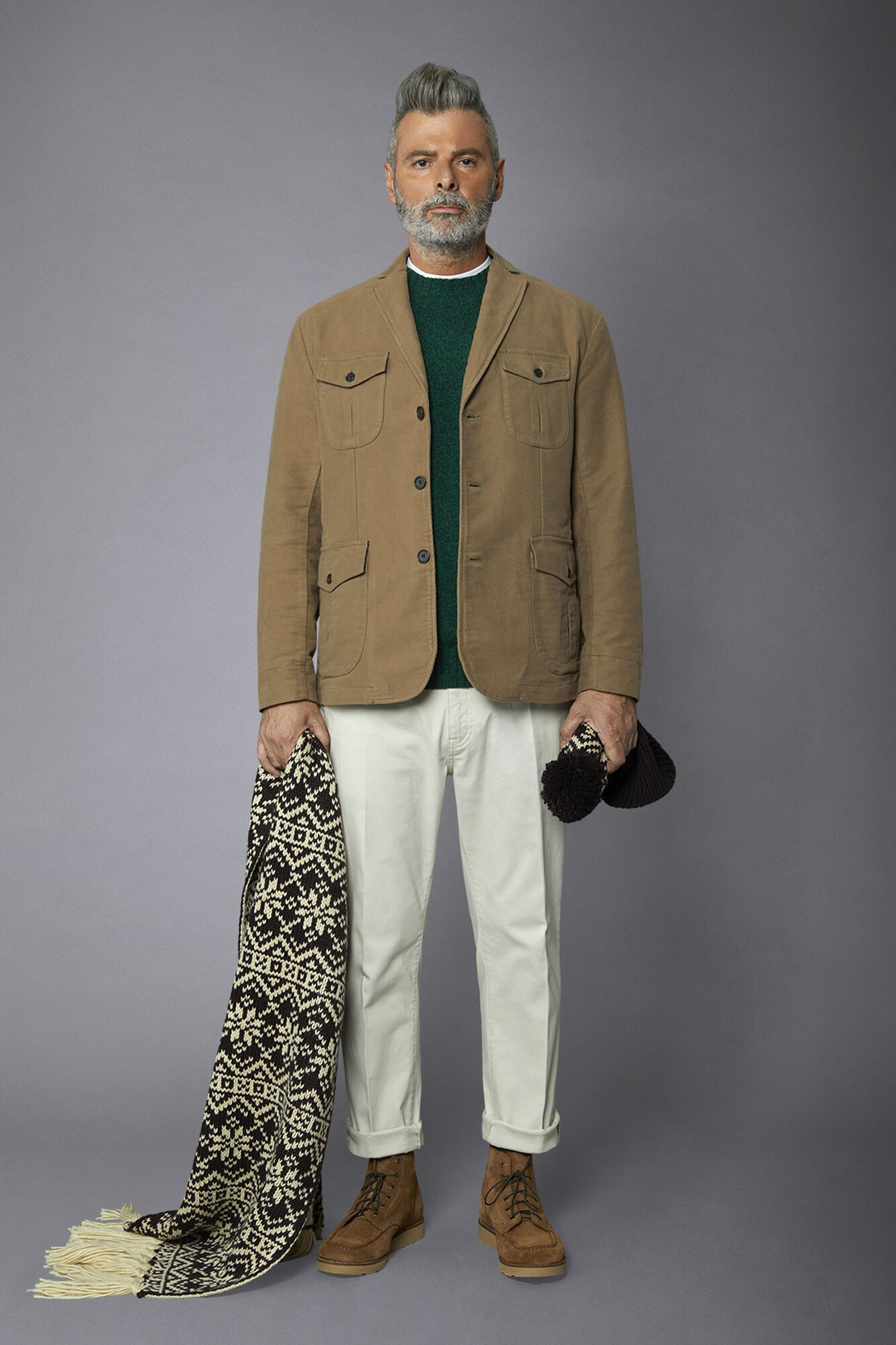 Field jacket genderless in fustagno tinta unita regular fit