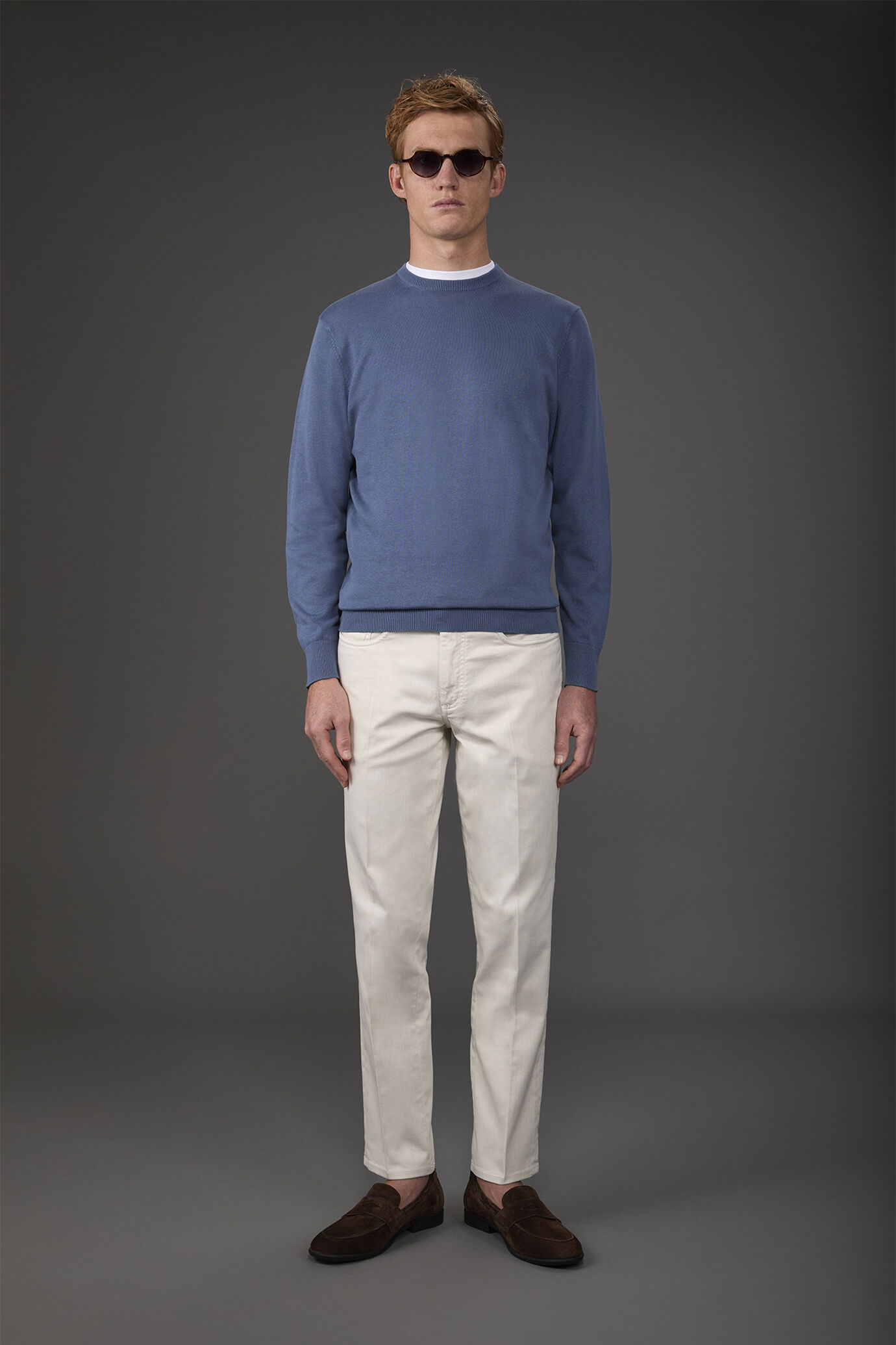 Herren-Pullover mit Rundhalsausschnitt aus 100 % bio-gewaschener Baumwolle image number 0