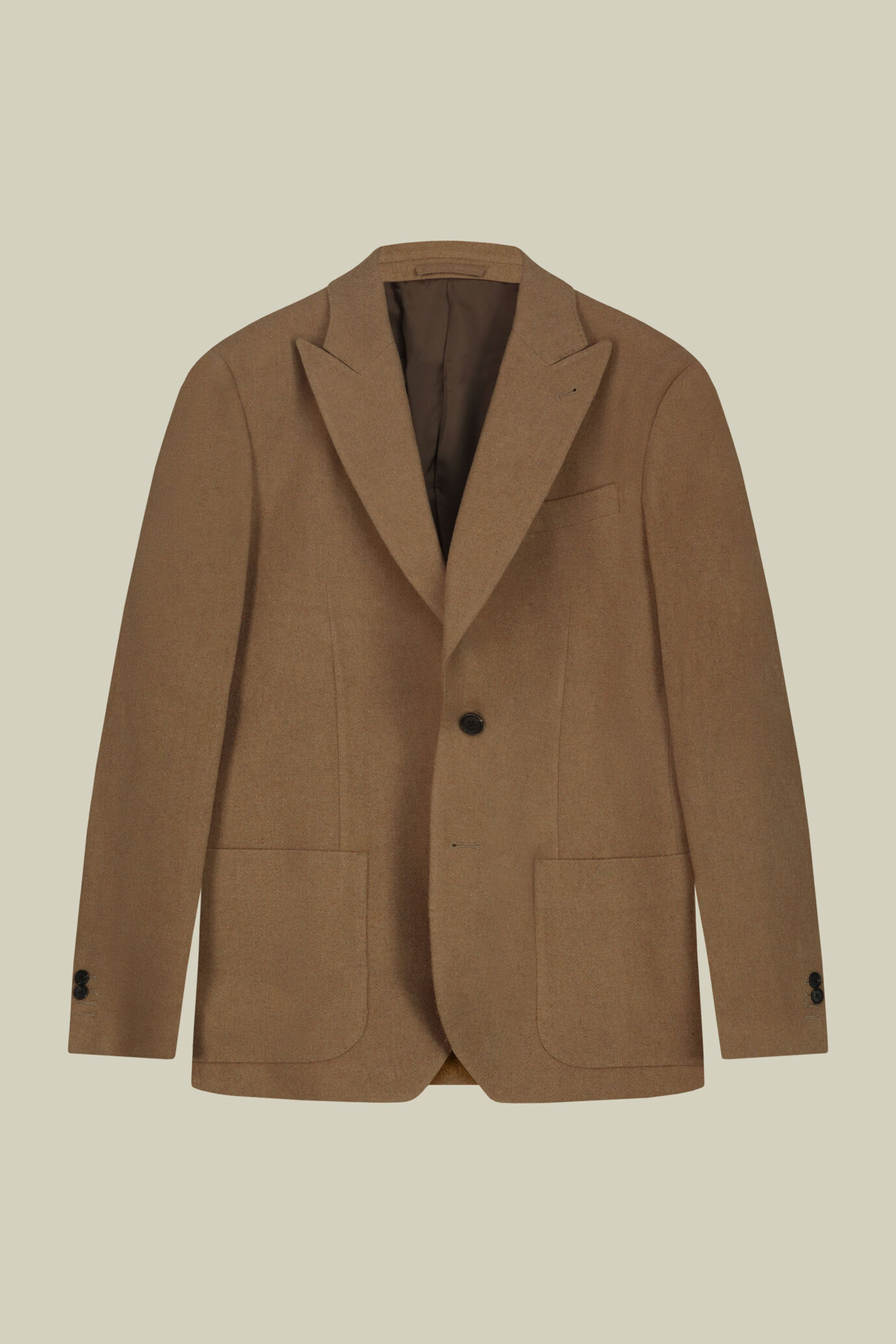 Veste homme simple boutonnage en laine mélangée et motif Herringbone coupe regular fit image number 4