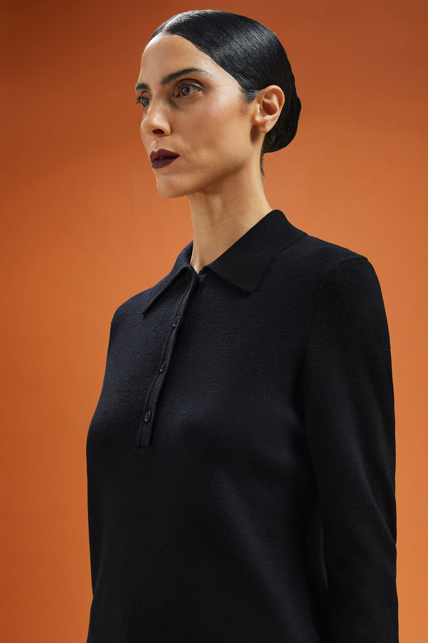 Polo donna a manica lunga regular fit image number 4