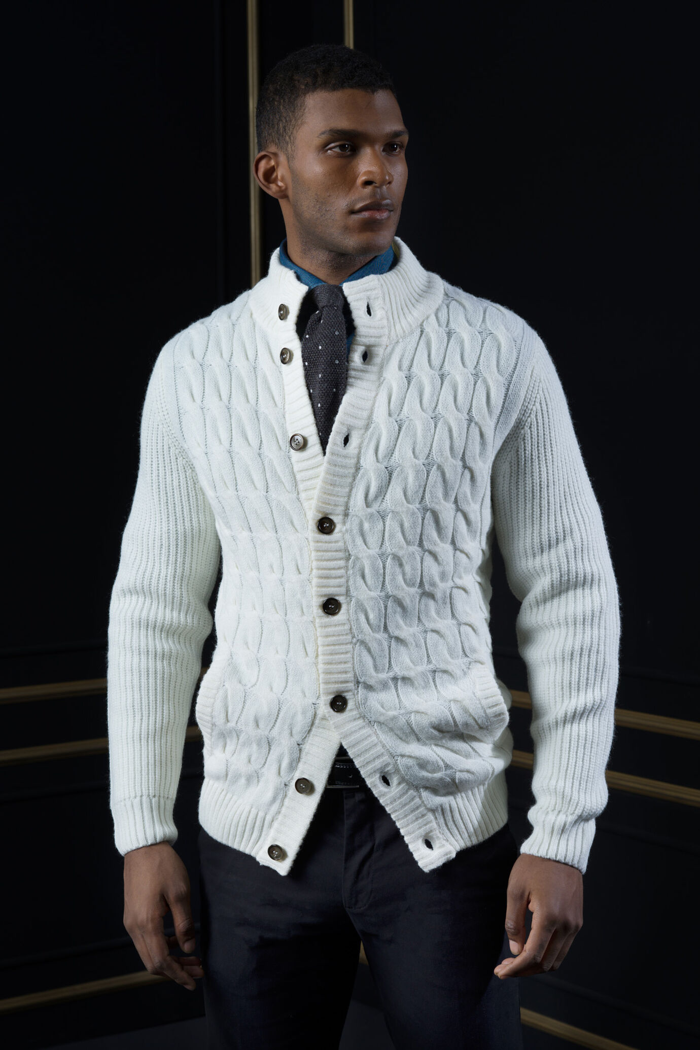 Cable knit cardigan image number 0