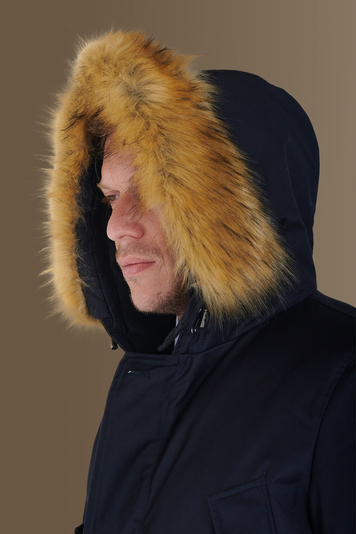 Coated padded jacket with fur image number 3
