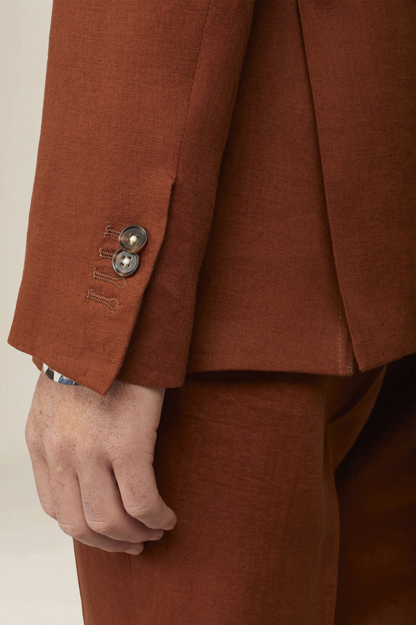 Abito uomo doppiopetto 100% lino regular fit image number 3