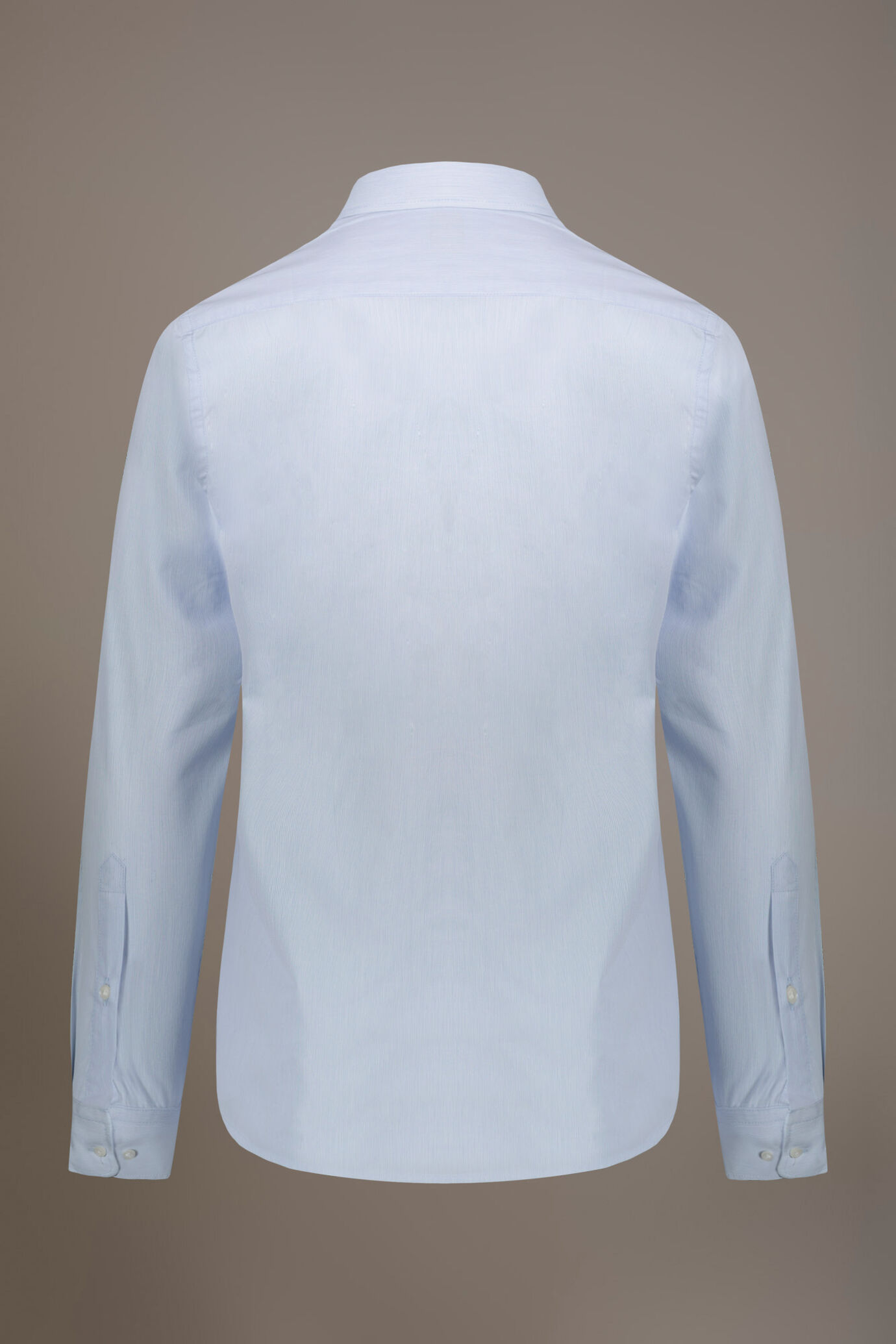 Camicia classica collo francese slim fit tessuto tinto filo rigato image number 4