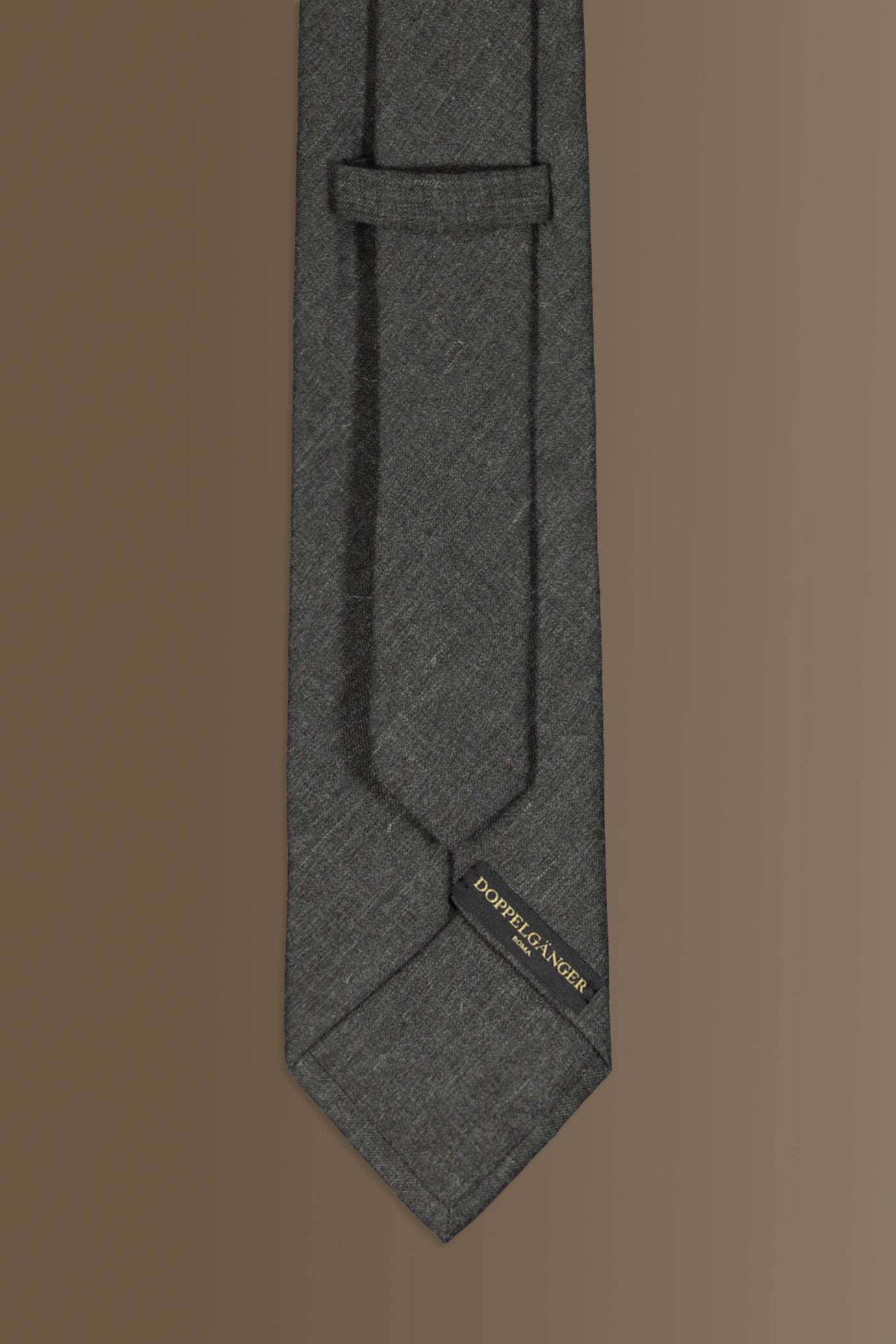 Cravatta uomo con tessuto effetto lana tinta unita image number 1