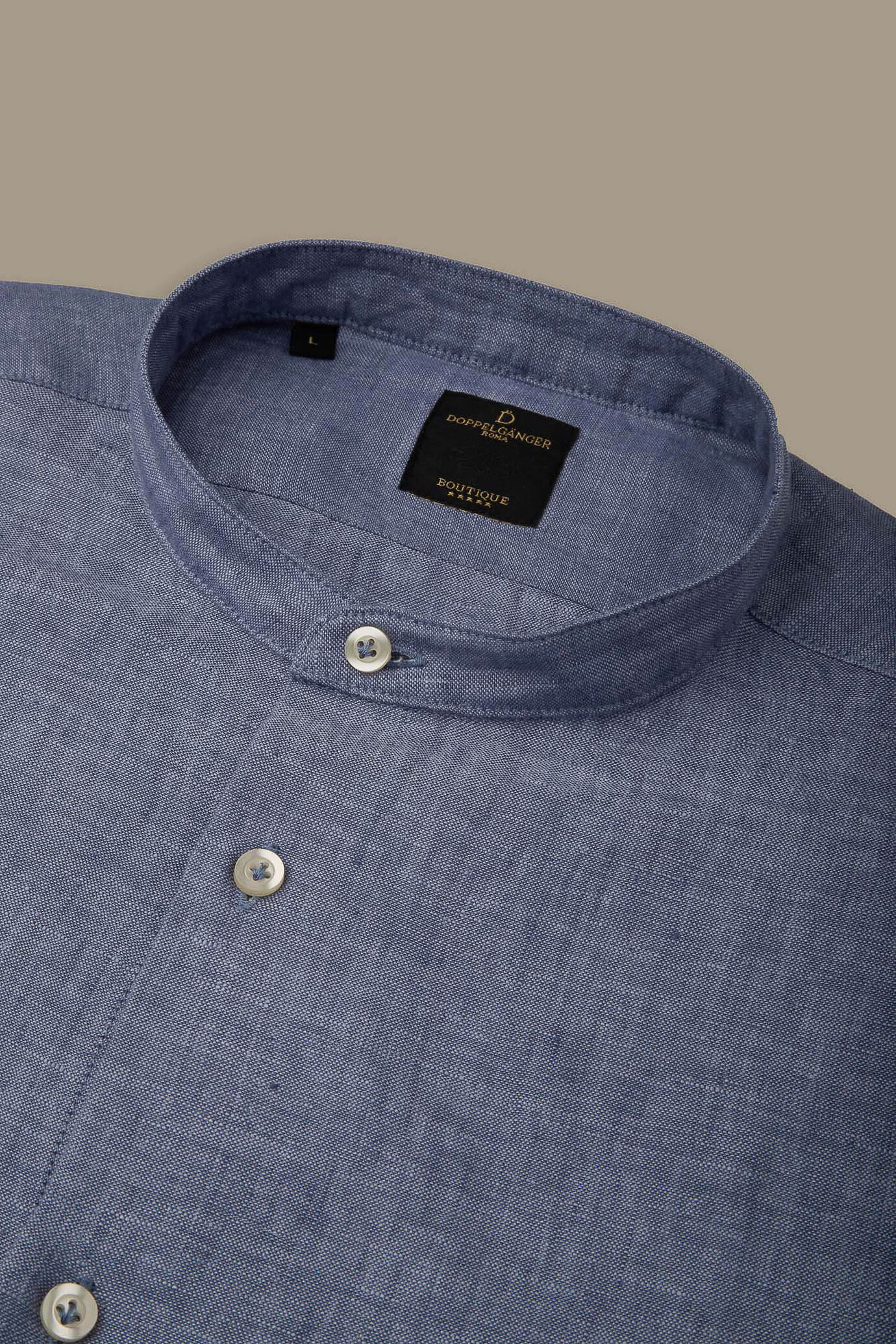Camicia casual collo collo coreano 100% lino image number 0