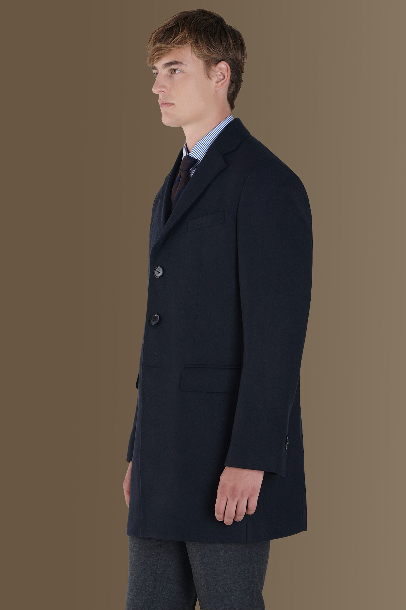 Wool blend tweed classic coat image number 1