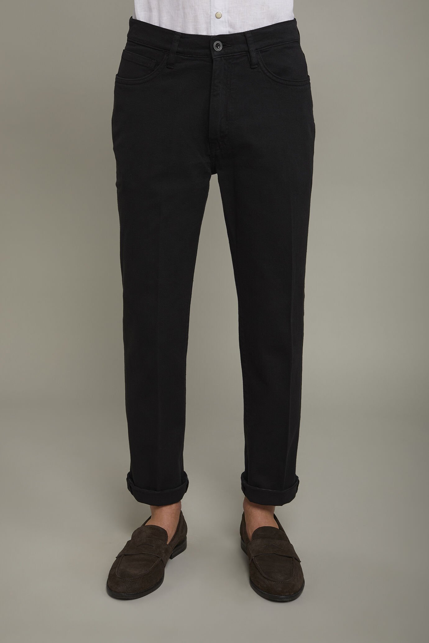 Pantalone uomo 5 tasche tessuto in cotone costruzione twill elasticizzato regular fit image number 3