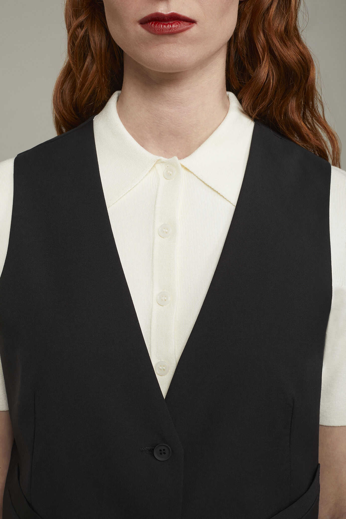 Gilet donna tinta unita regular fit image number 3