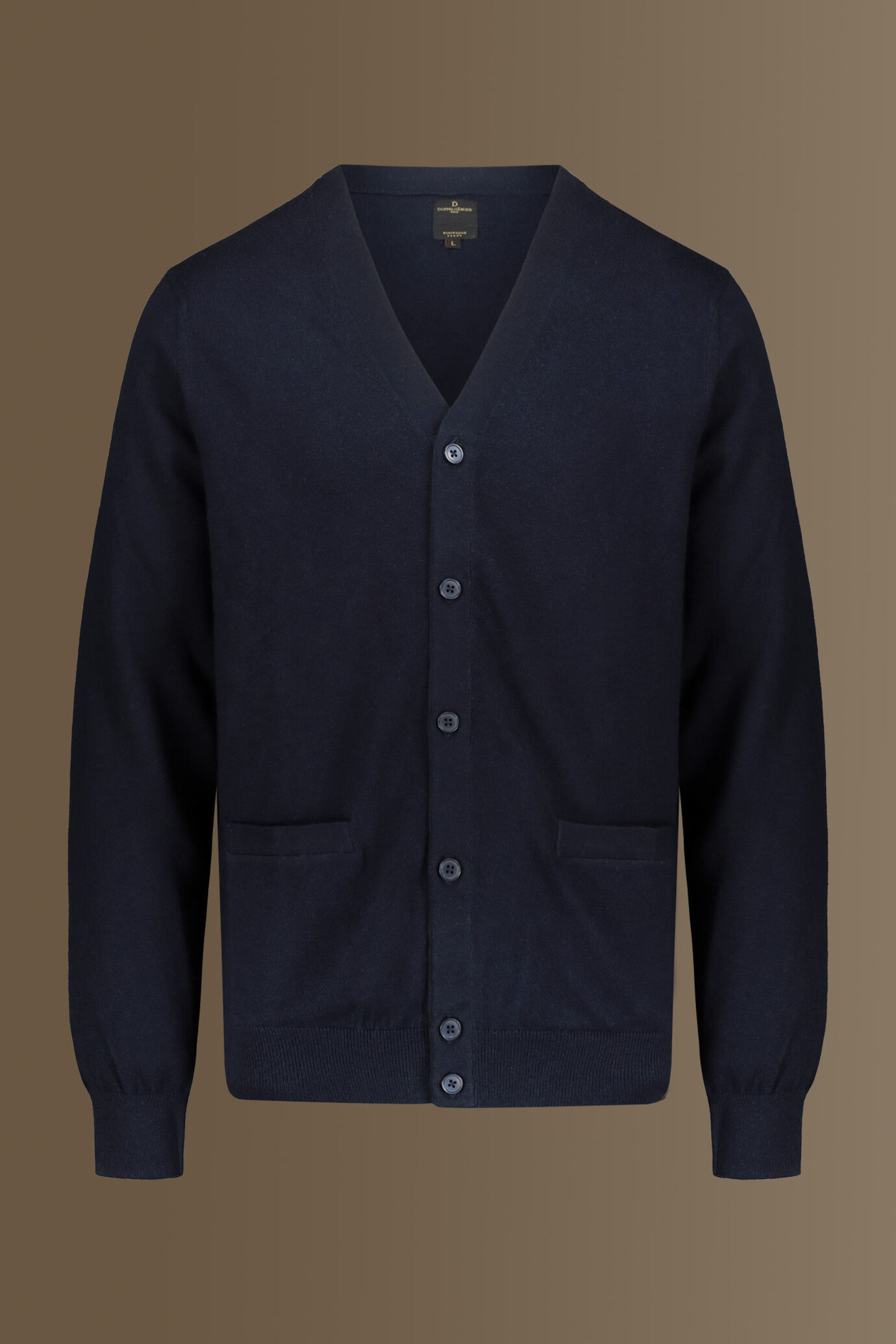 Cardigan classico in misto lana e cotone image number 3