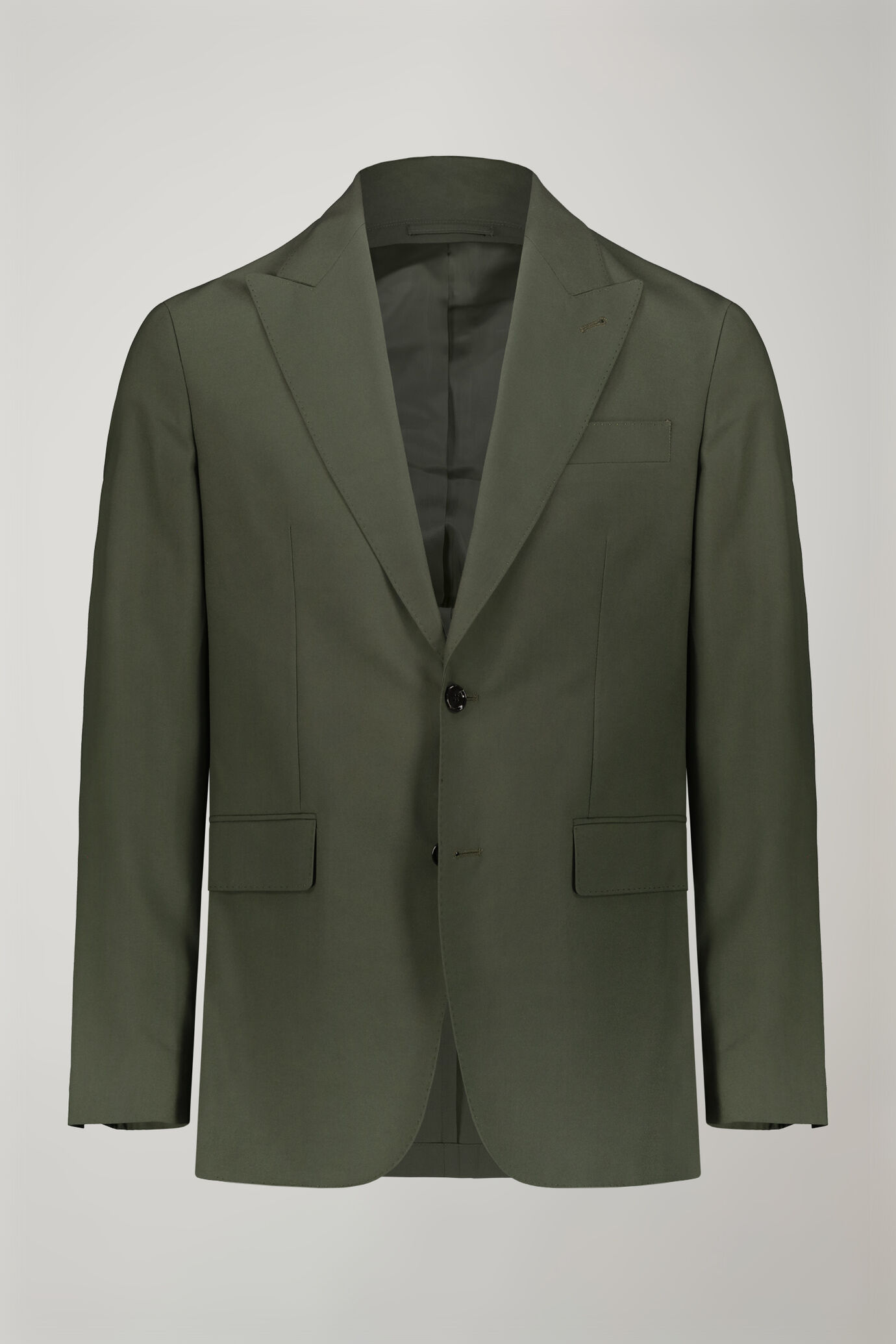 Men's single-breasted suit with peaked lapels regular fit fabric image number 4