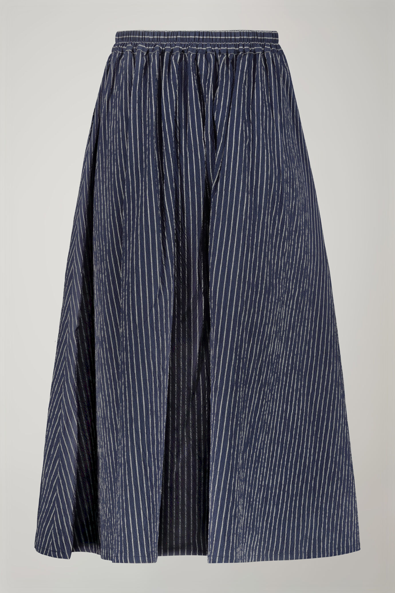 Gonna donna in cotone goffrato gessato regular fit image number 5