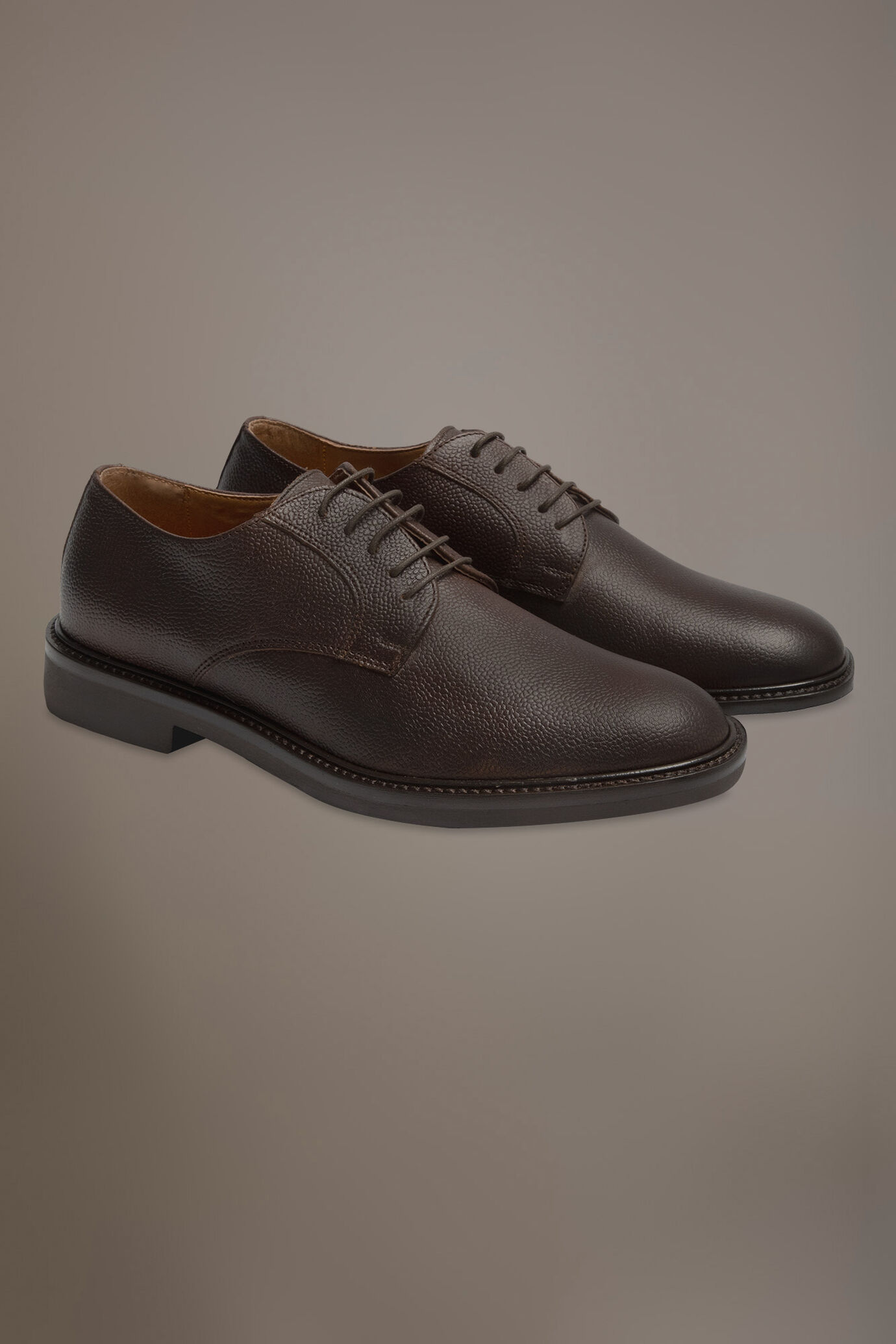 Derby shoes - drummed leather - 100% leather image number 0