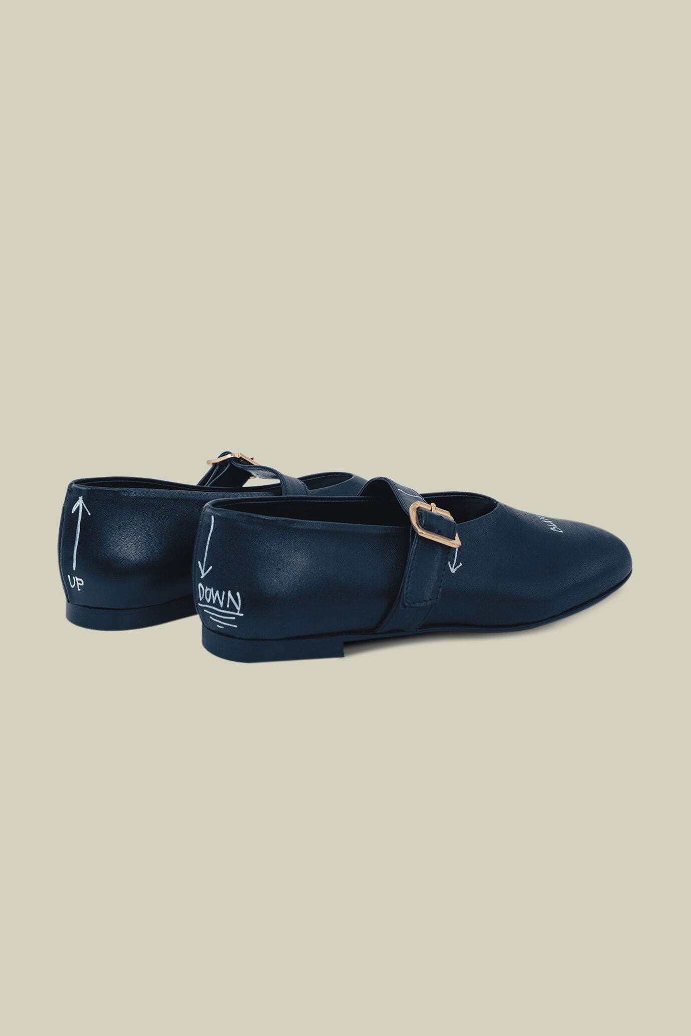Damen-Ballerinas 100 % Leder handbemalt "Imperfection” Limitierte Edition image number 0