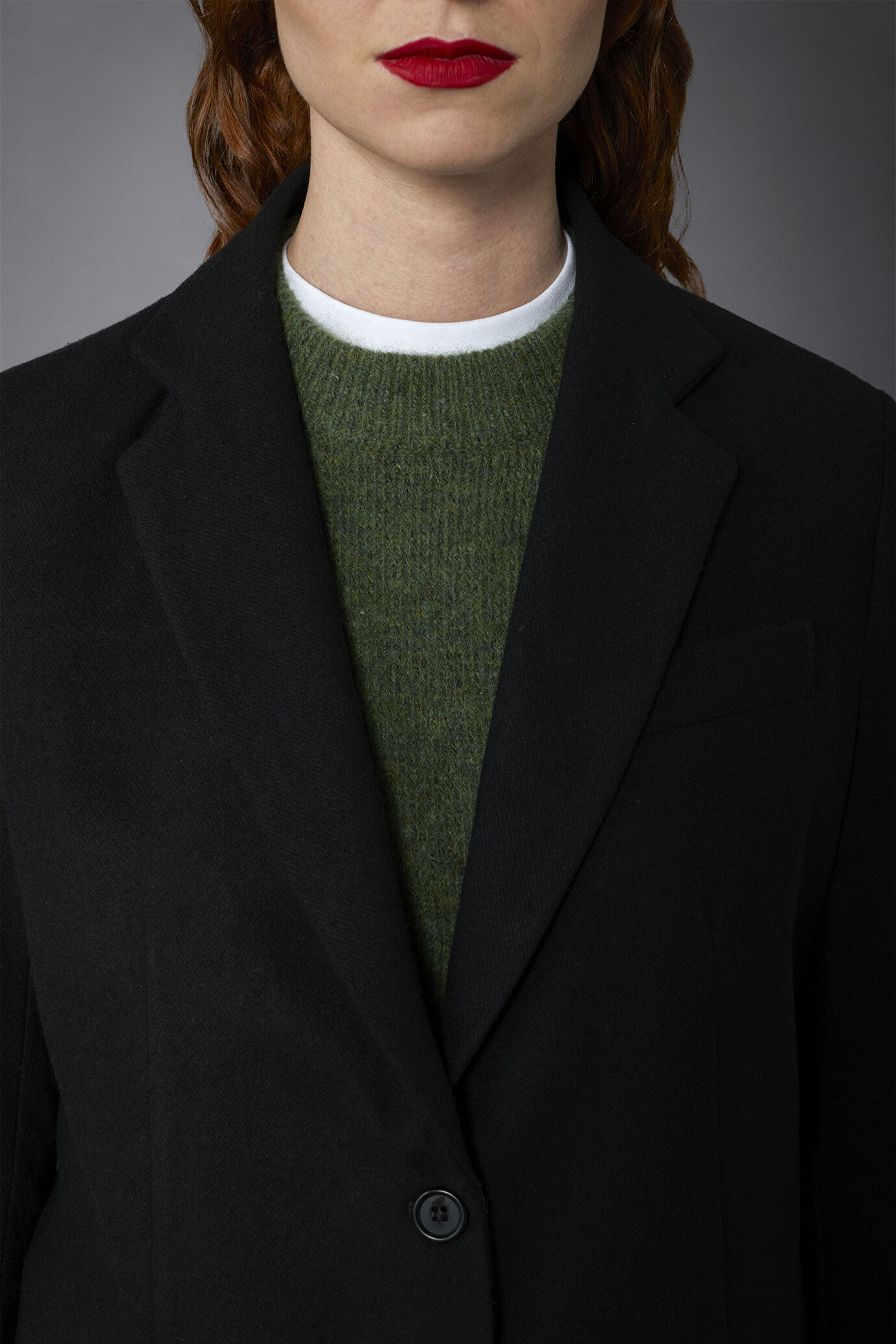 Giacca donna monopetto tessuto tweed misto lana image number 3