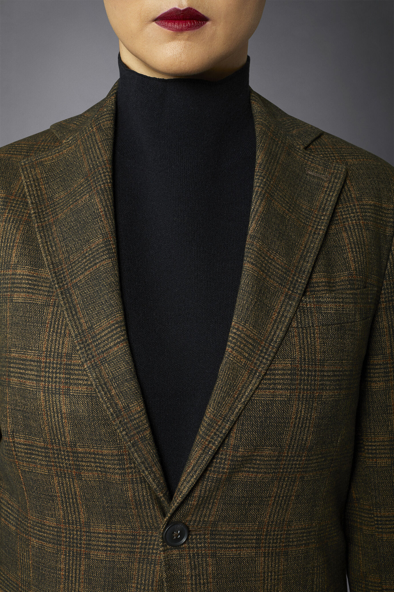 Veste unisexe à une rangée de boutons, coupe normale Tissu Prince de Galles image number 7